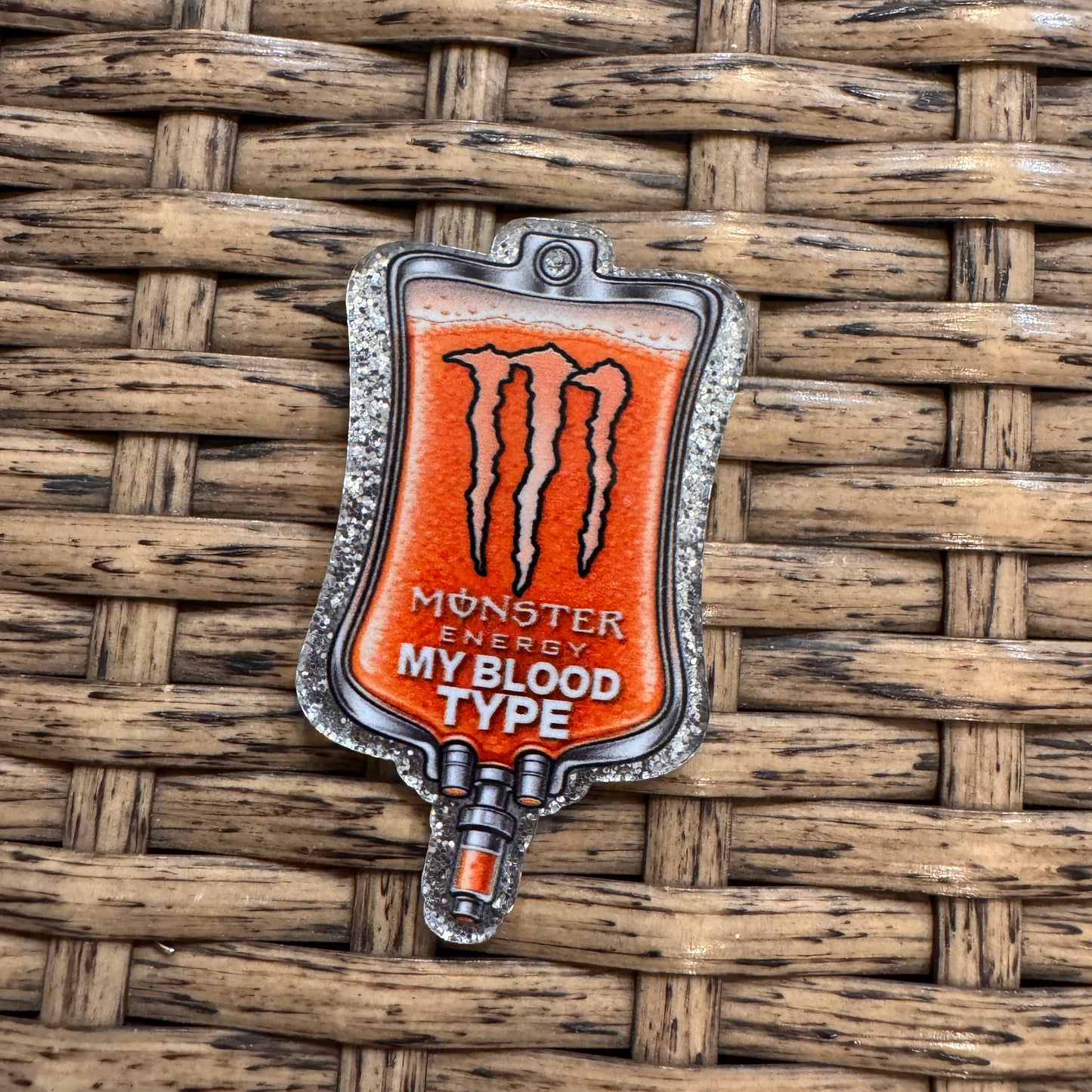 Monster Energy Drink IV Bag Flatback, Cheetah Print, Heart, Single Pc.