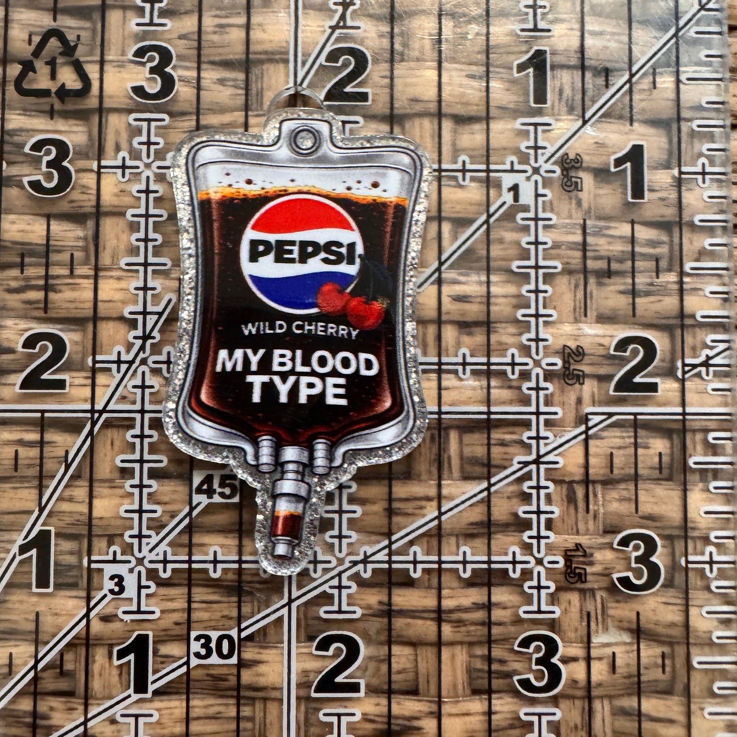 Cherry Pepsi IV Bag Flatback, Cheetah Print, Heart, Single Pc.