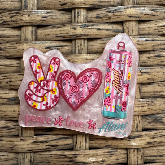 Alani Energy Drink Flatback, Cheetah Print, Heart, Single Pc.