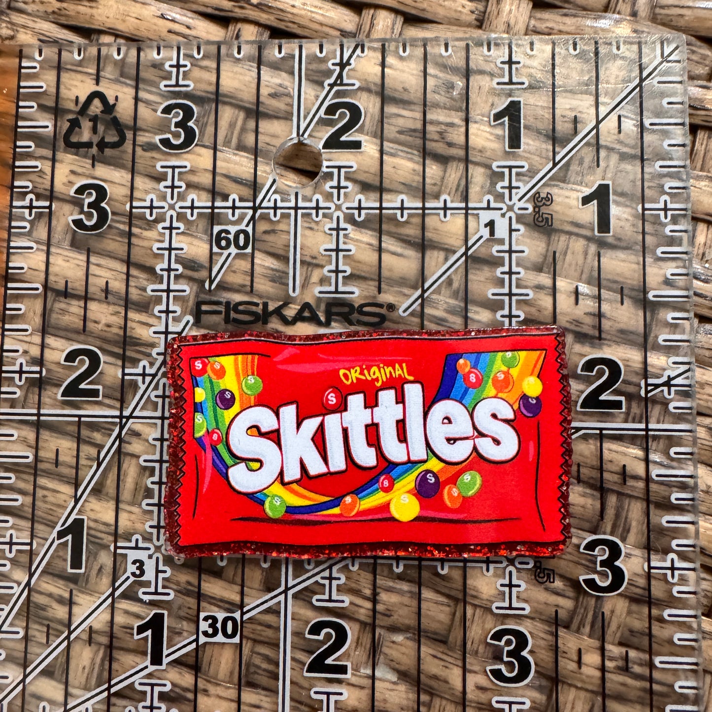 Skittles candy Flatback, Cheetah Print, Heart, Single Pc.