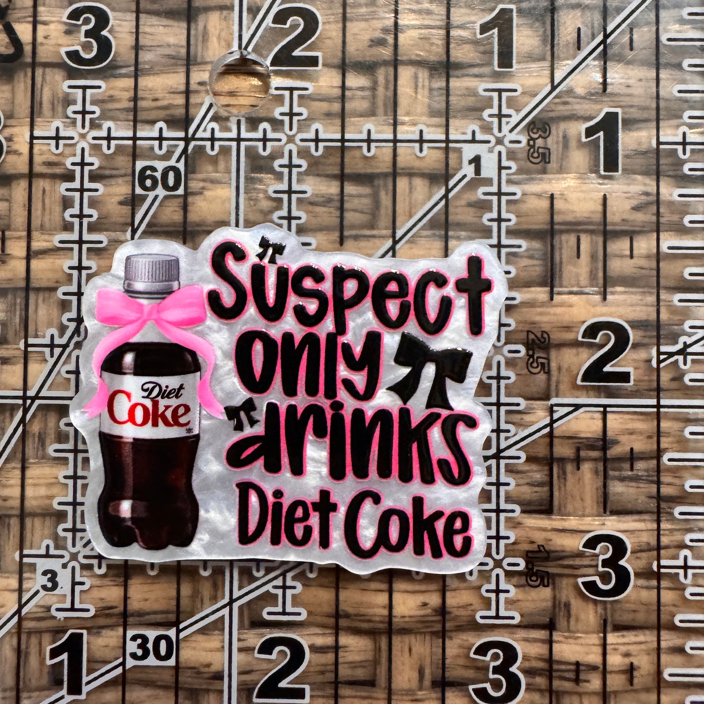 Diet Coke Flatback, Cheetah Print, Heart, Single Pc.