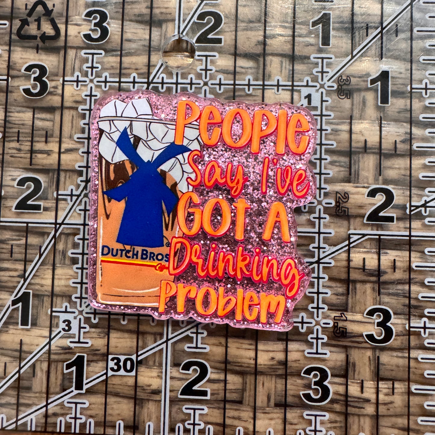 Dutch Brothers Coffee Beverage Acrylic Flatback, Craft Embellishment,  Single Pc.