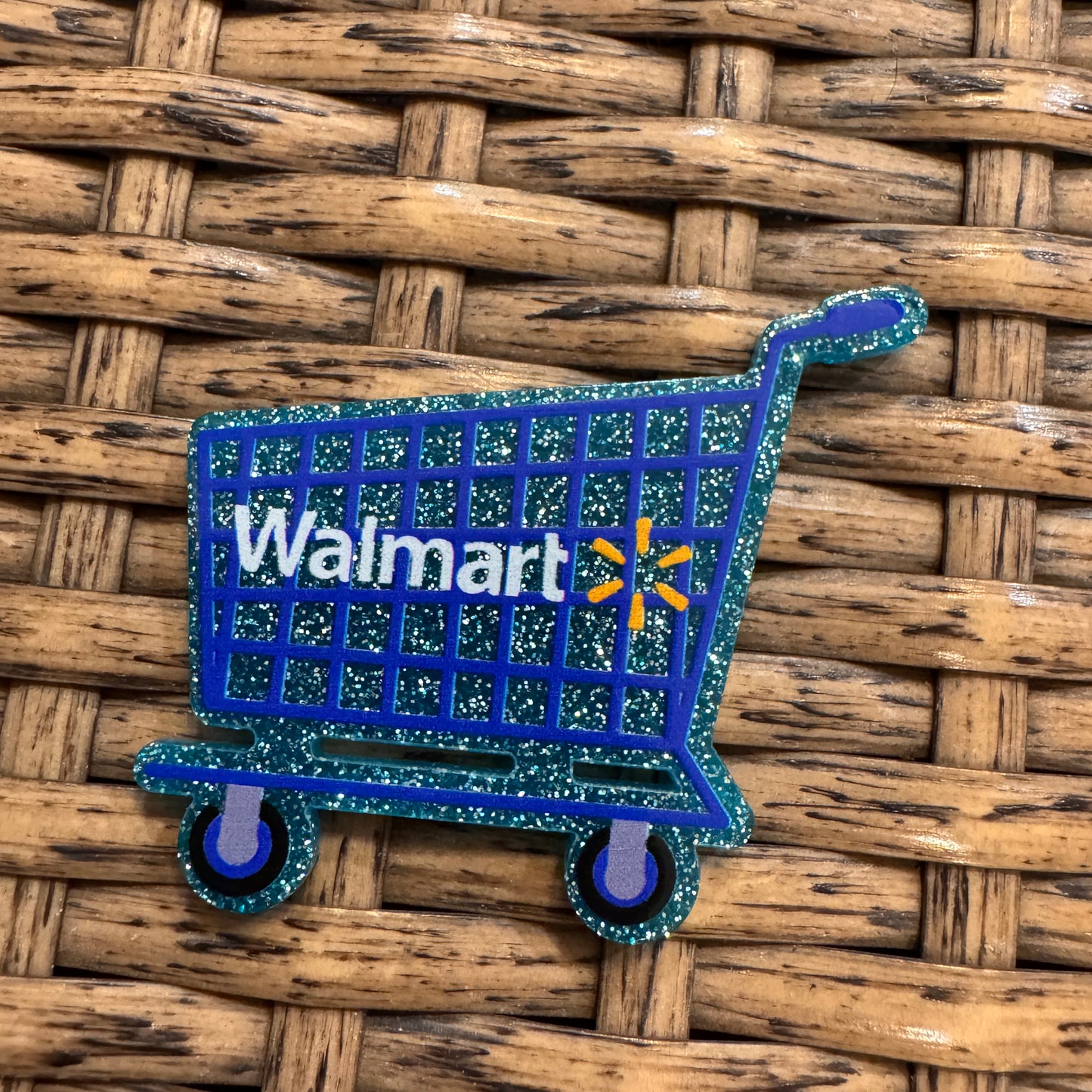 Walmart Shopping Cart Flatback, Cheetah Print, Heart, Single Pc.