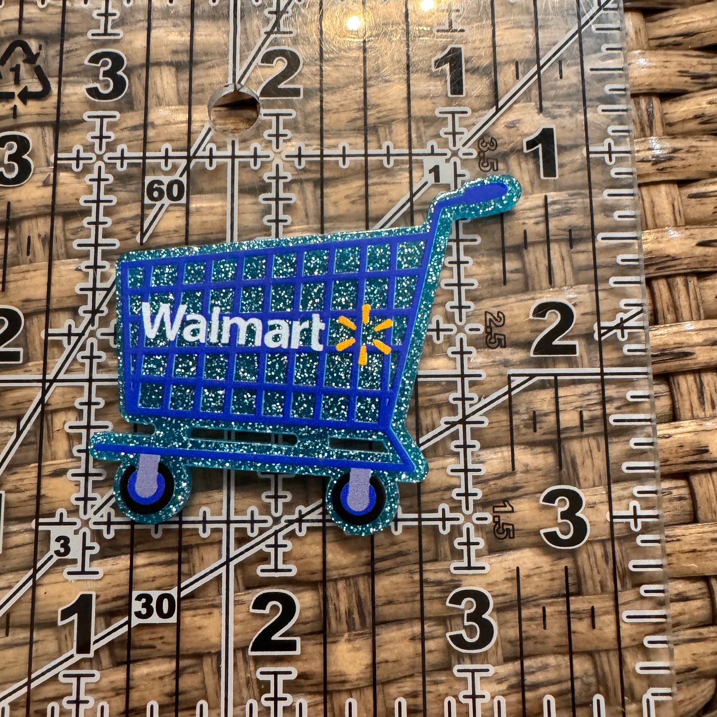 Walmart Shopping Cart Flatback, Cheetah Print, Heart, Single Pc.