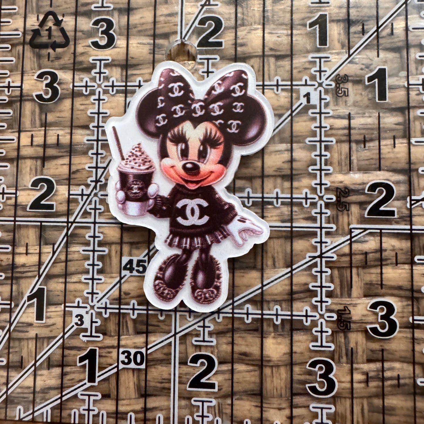 Acrylic Flatback Craft Embellishment Designer Brand LV Minnie Mouse