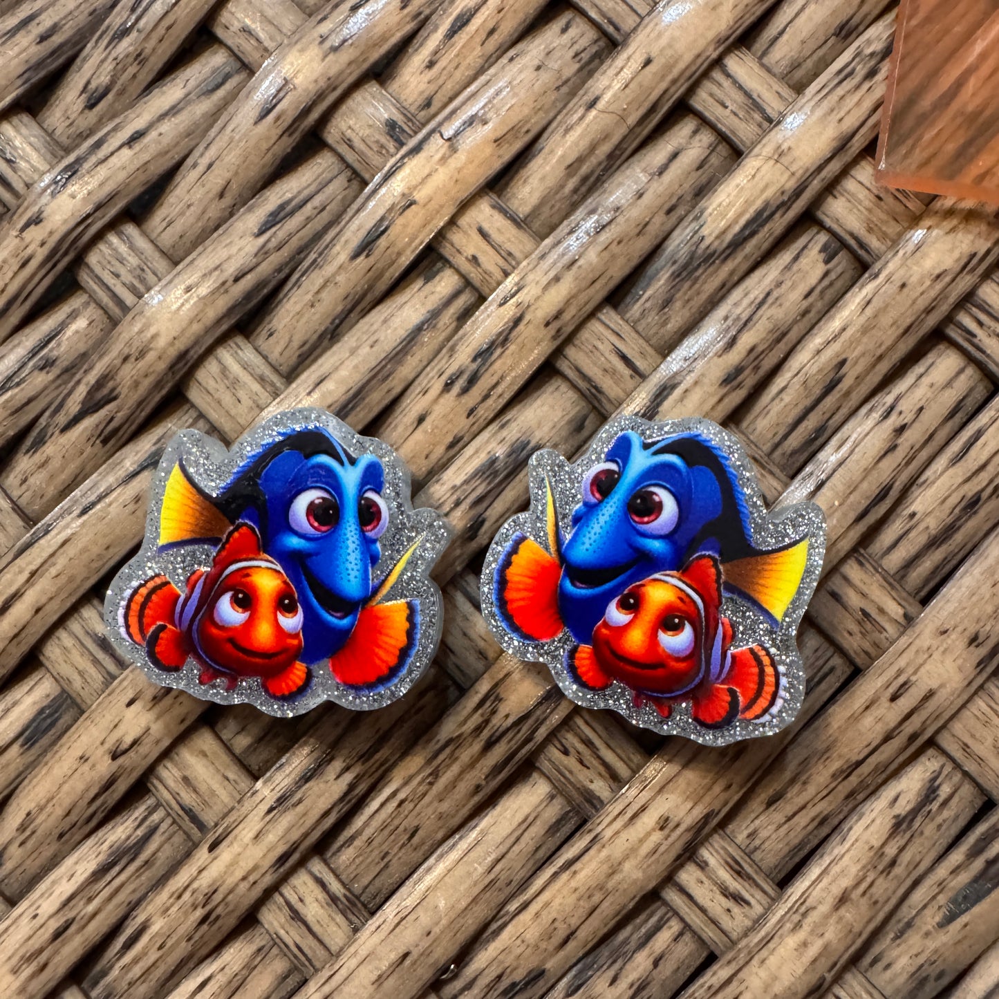 Small Acrylic Focal Bead Set of Two  – Double-Sided Image Charms for Beadable Pens, Badge Reels, Keychains, Jewelry, Junk Cases