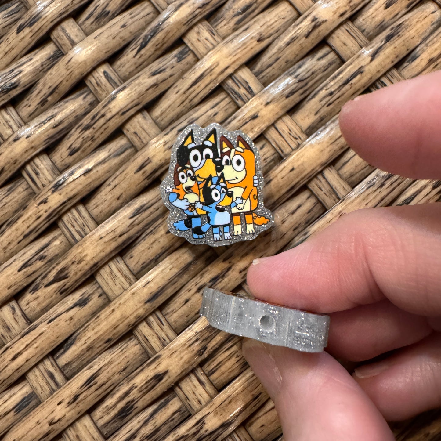 Small Acrylic Focal Bead Set of Two  – Double-Sided Image Charms for Beadable Pens, Badge Reels, Keychains, Jewelry, Junk Cases