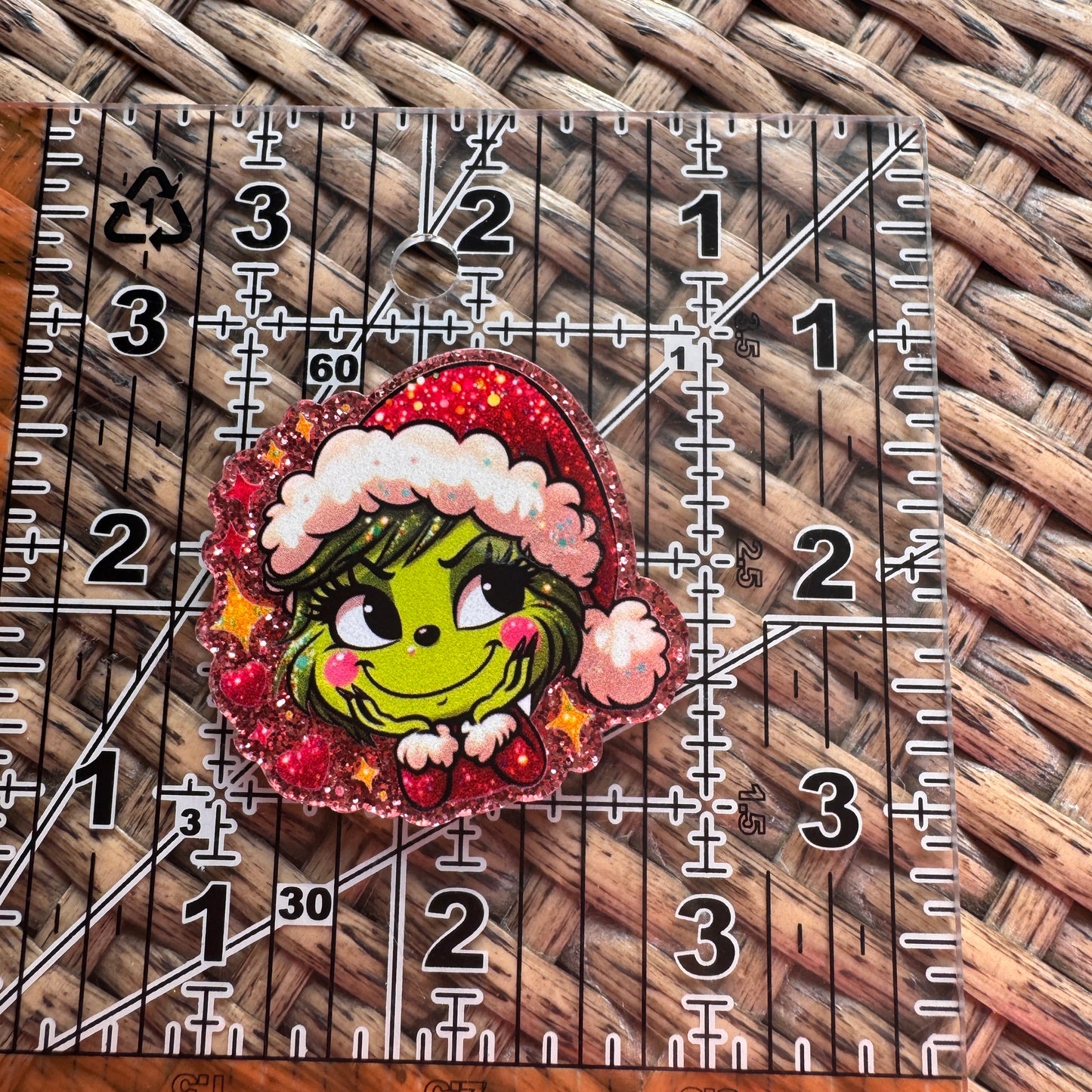 Acrylic Flatback,  Planar, Cabochon, Single Pc - CUTE GRINCH