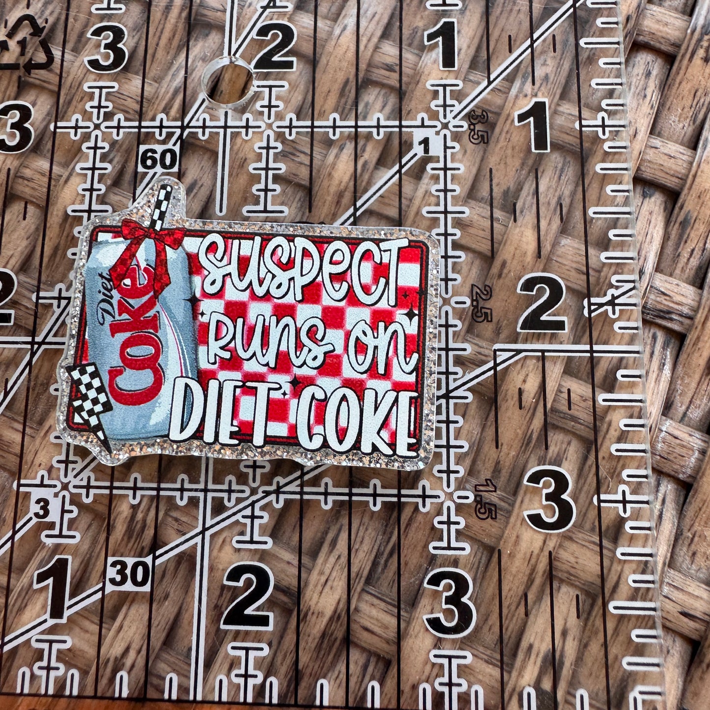 Acrylic Flatback,  Planar, Cabochon, Single Pc. - Suspect Runs on Diet Coke