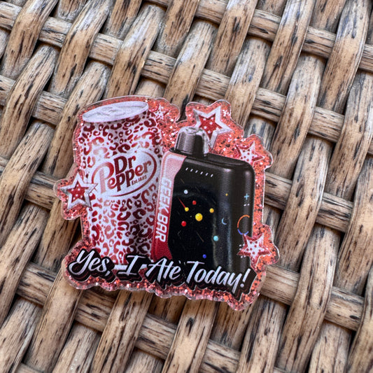 Acrylic Flatback,  Planar, Cabochon, Single Pc. - Yes I ate Today