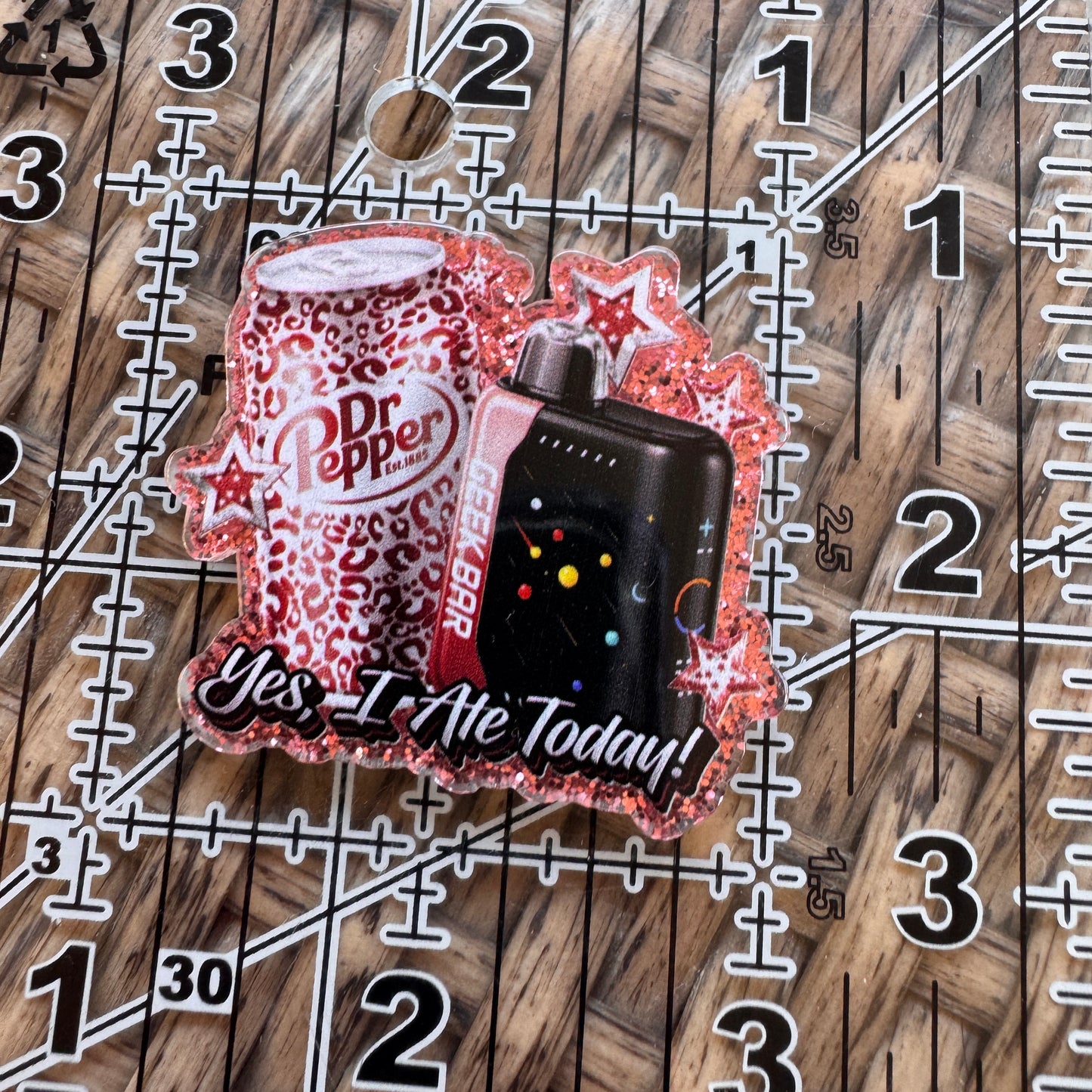 Acrylic Flatback,  Planar, Cabochon, Single Pc. - Yes I ate Today