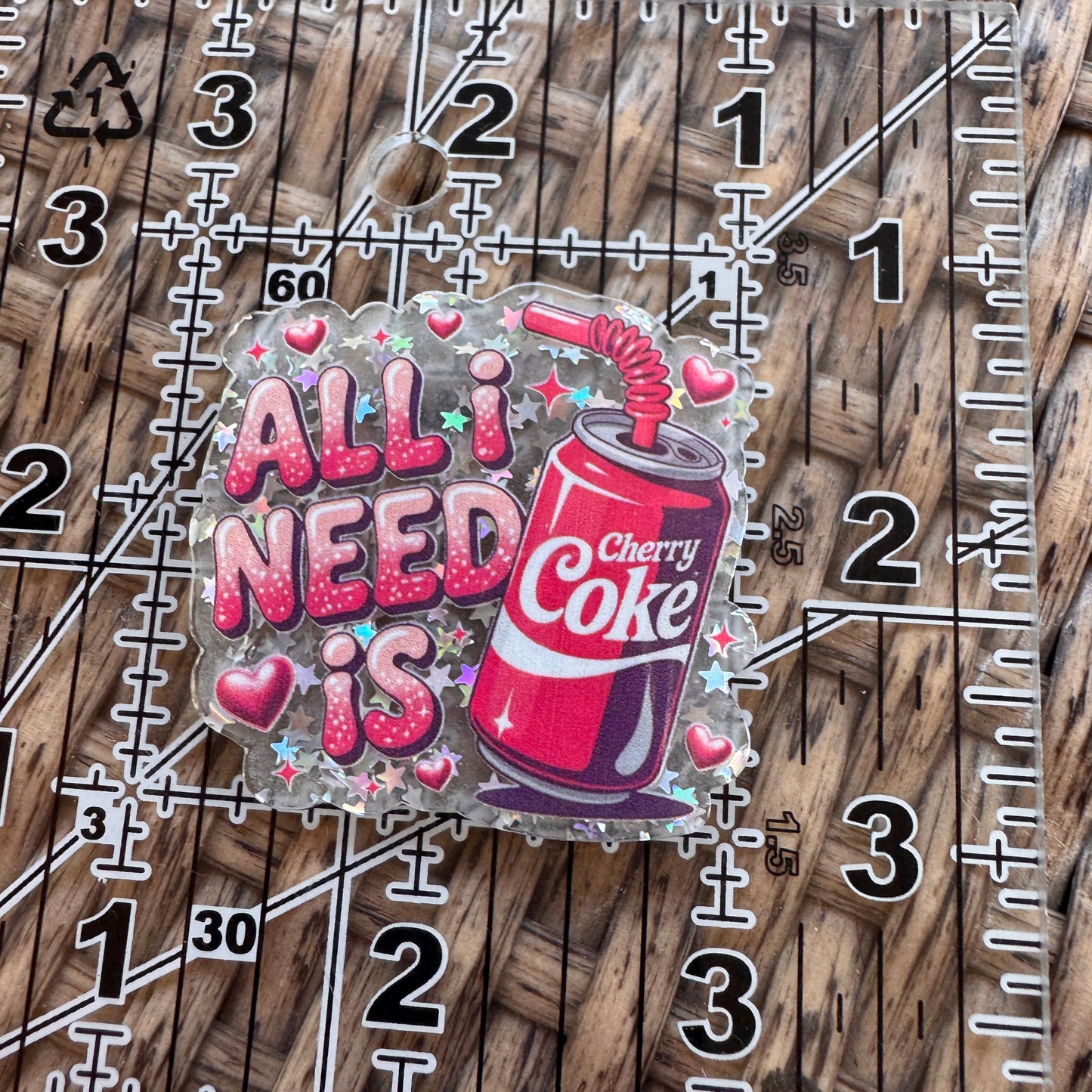 Acrylic Flatback,  Planar, Cabochon, Single Pc. - All I Need Is Cherry Coke