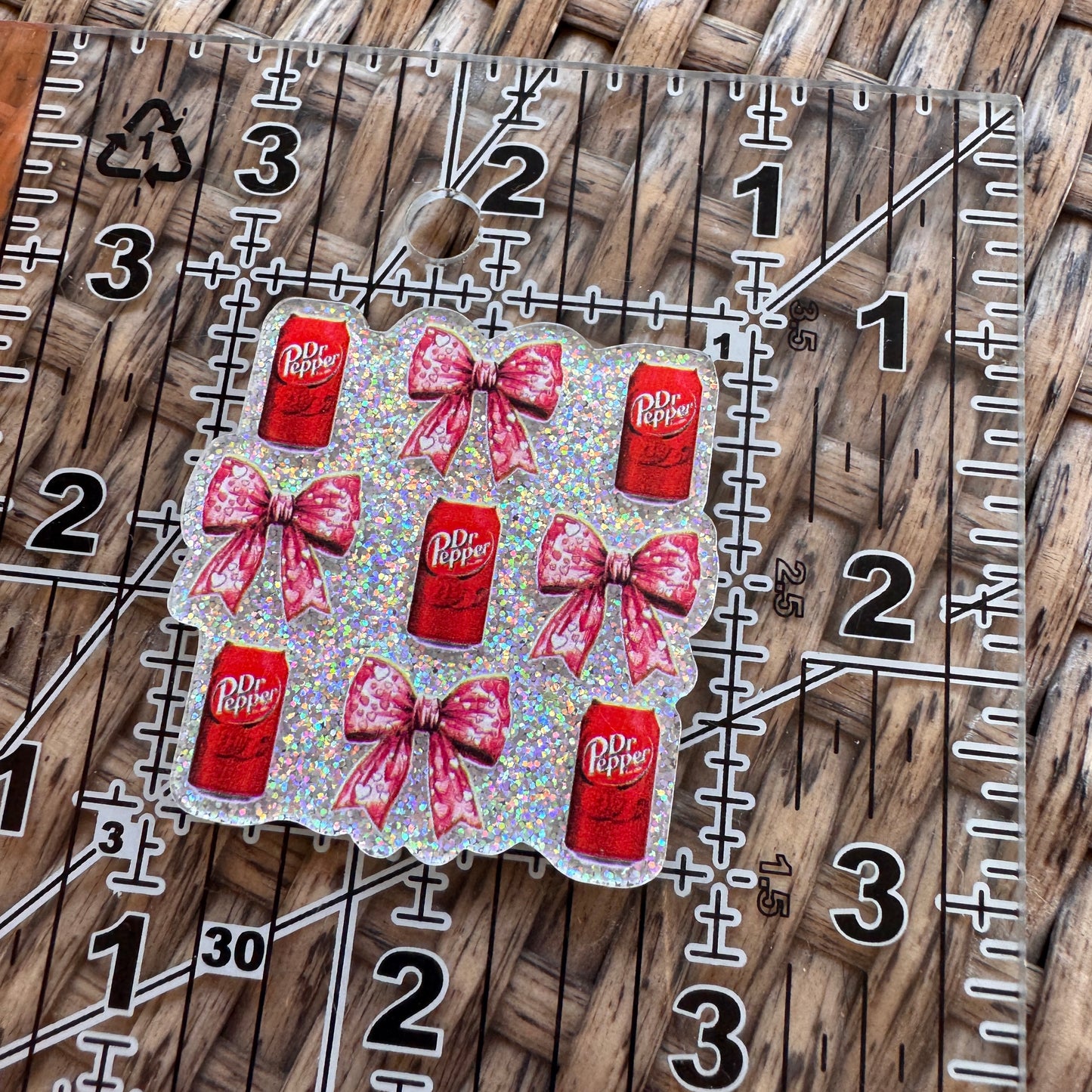 Acrylic Flatback,  Planar, Cabochon, Single Pc. - Dr Pepper And Bows