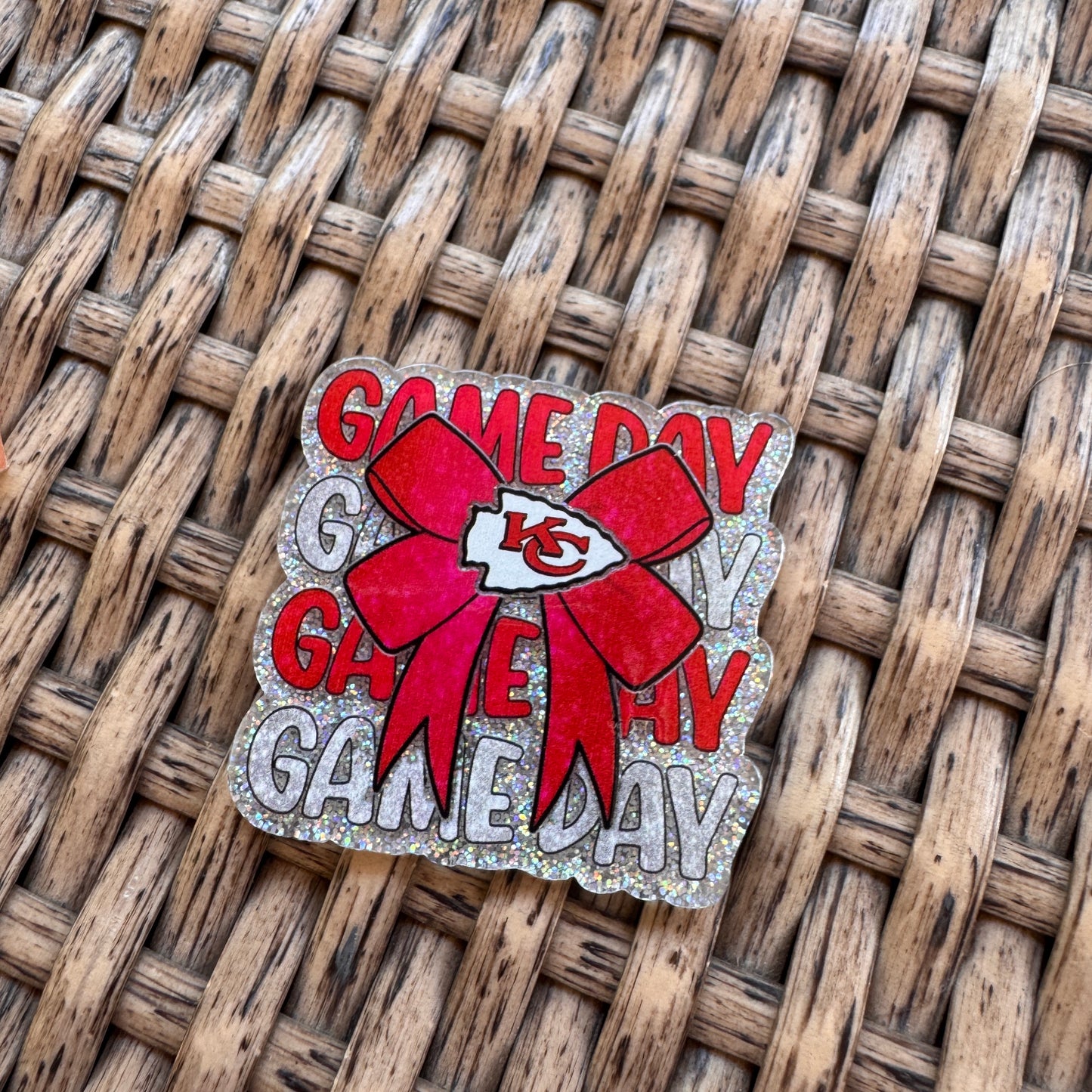Acrylic Flatback,  Planar, Cabochon, Single Pc. - Kc Chiefs Game Day