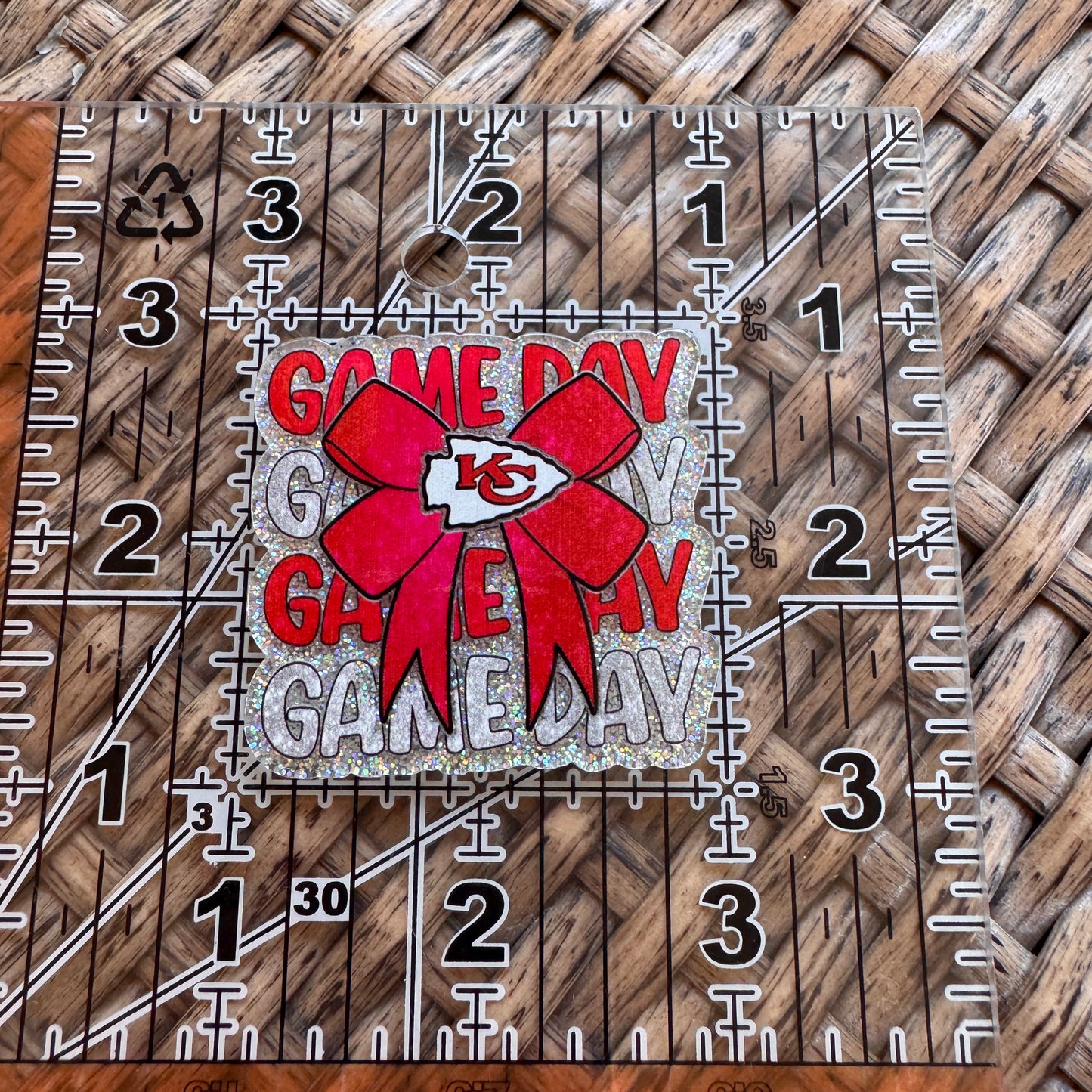 Acrylic Flatback,  Planar, Cabochon, Single Pc. - Kc Chiefs Game Day