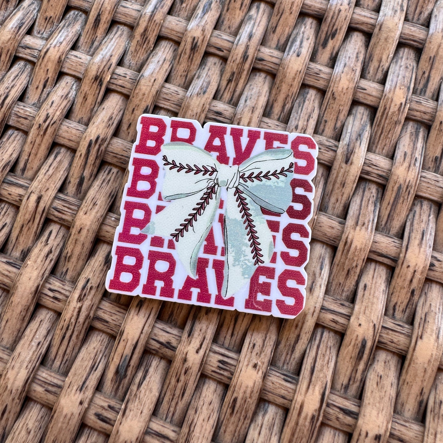 Acrylic Flatback,  Planar, Cabochon, Single Pc. - Baseball Braves