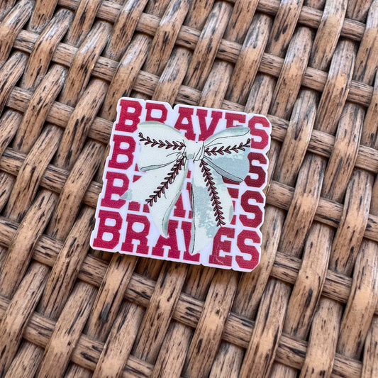 Acrylic Flatback,  Planar, Cabochon, Single Pc. - Baseball Braves