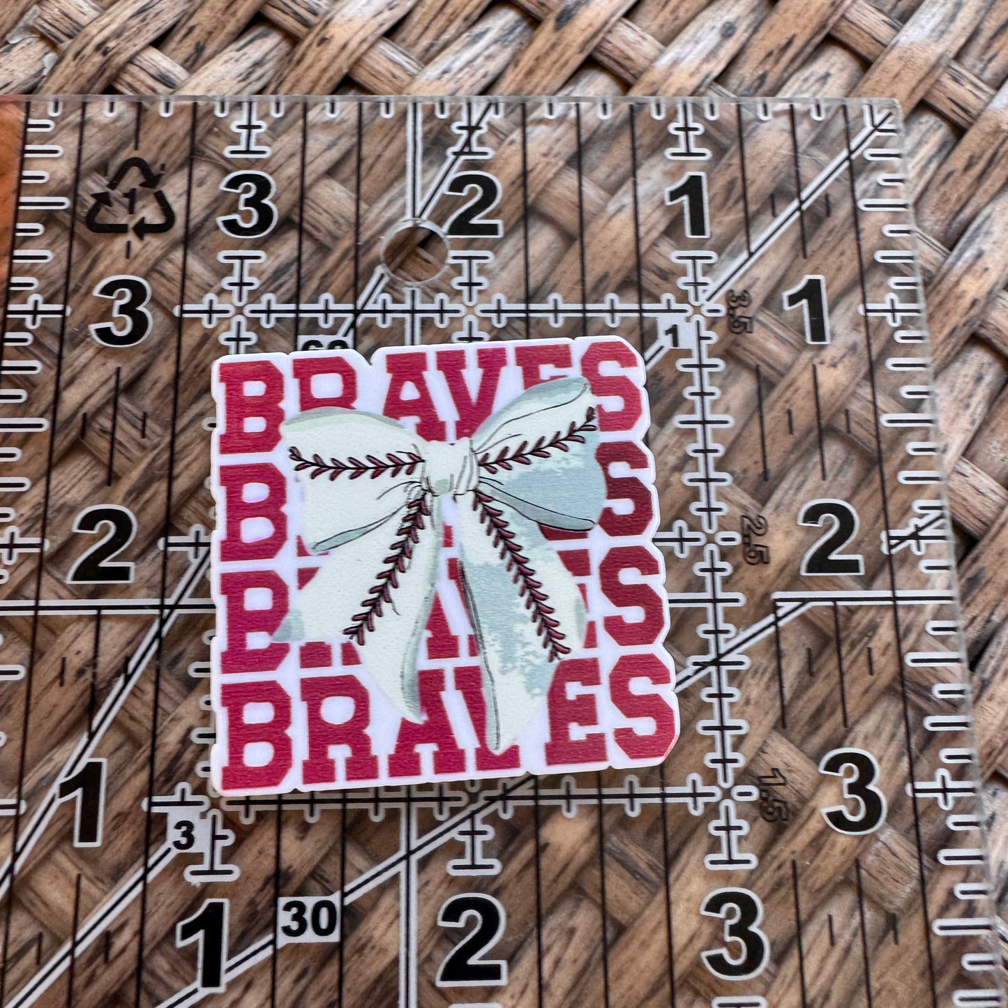 Acrylic Flatback,  Planar, Cabochon, Single Pc. - Baseball Braves
