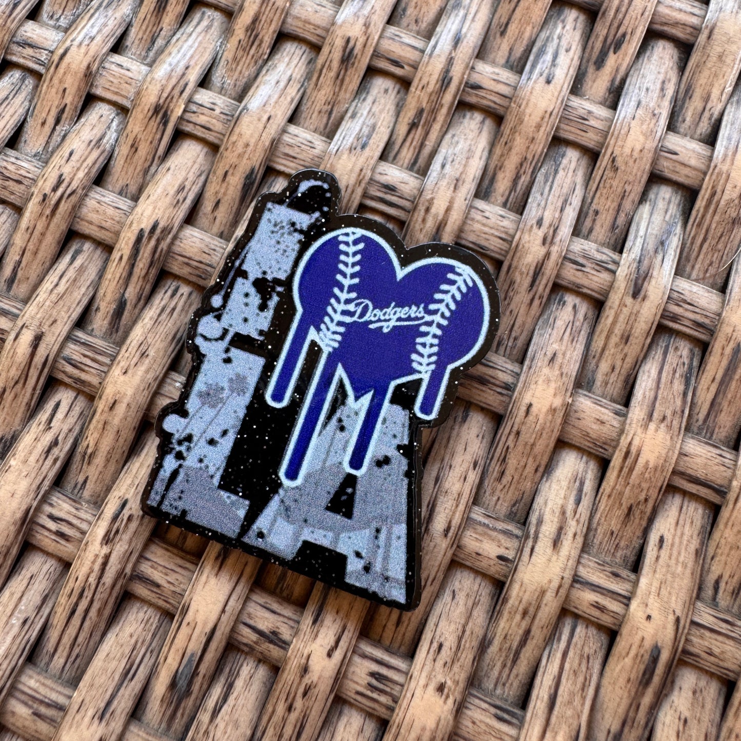 Acrylic Flatback,  Planar, Cabochon, Single Pc. - Baseball LA Dodgers