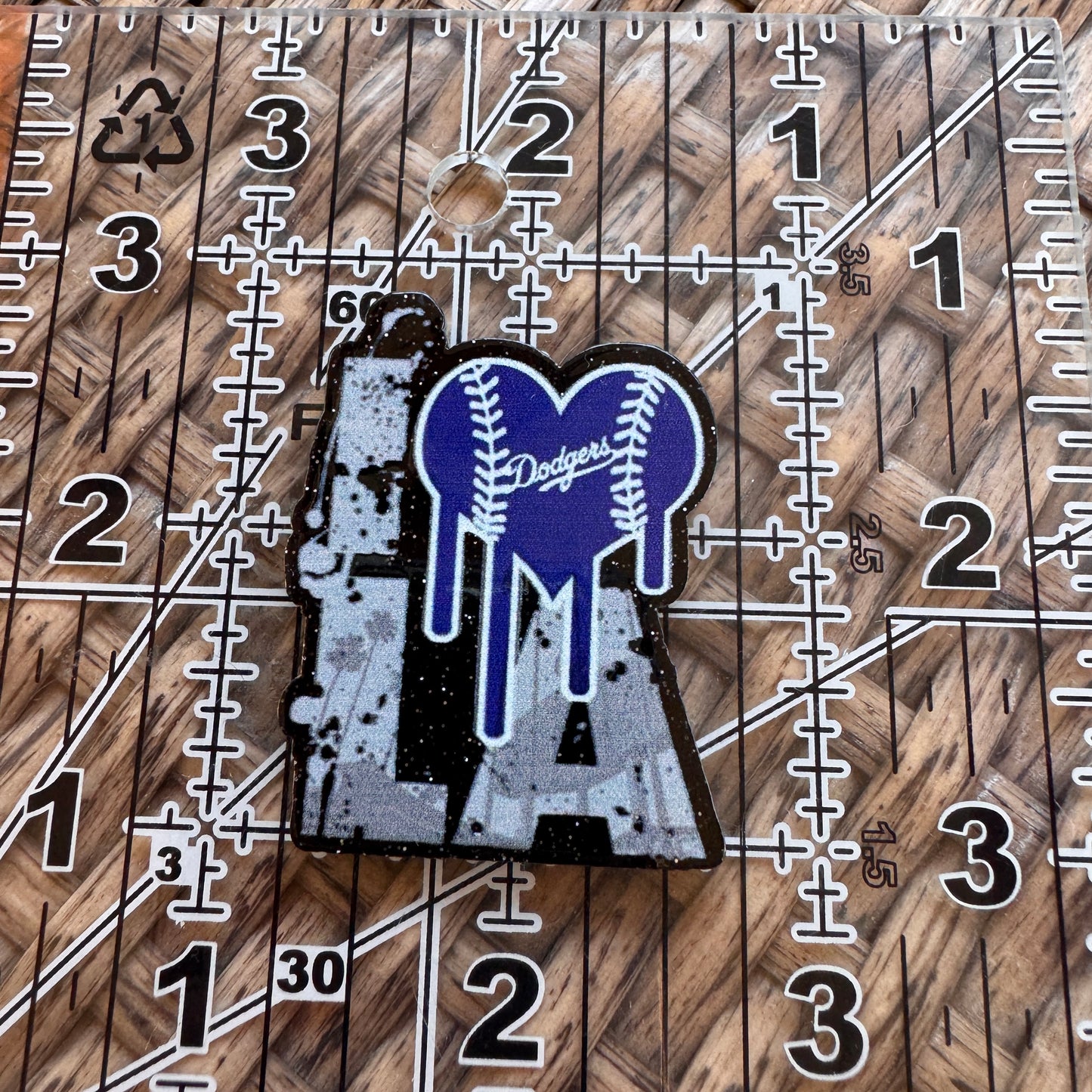 Acrylic Flatback,  Planar, Cabochon, Single Pc. - Baseball LA Dodgers