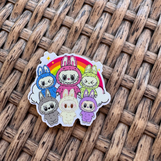 Acrylic Flatback,  Planar, Cabochon, Single Pc. - Pink Labu Friends macaroon