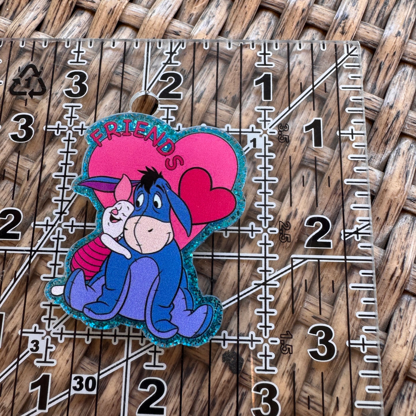 Acrylic Flatback,  Planar, Cabochon, Single Pc. - Piglet and Eeyore