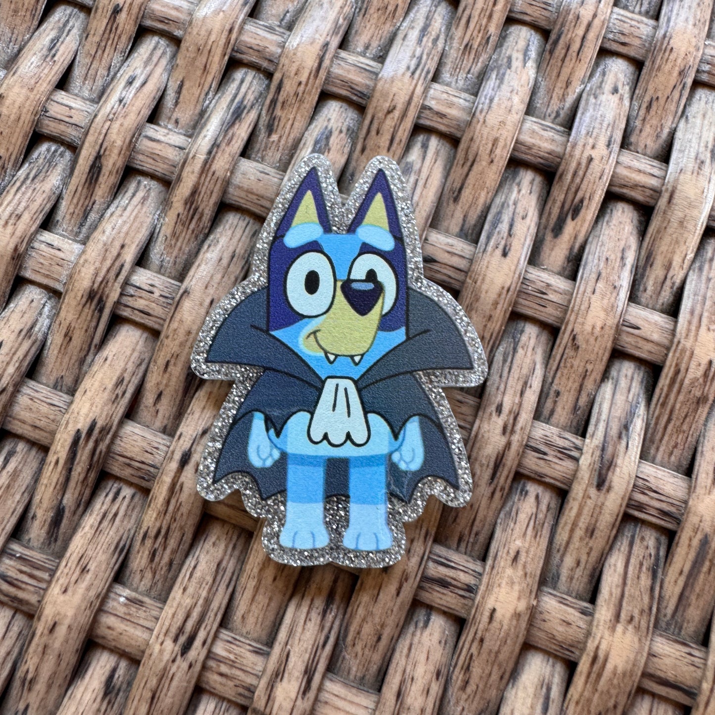 Acrylic Flatback,  Planar, Cabochon, Single Pc. - Bluey Vampire Halloween