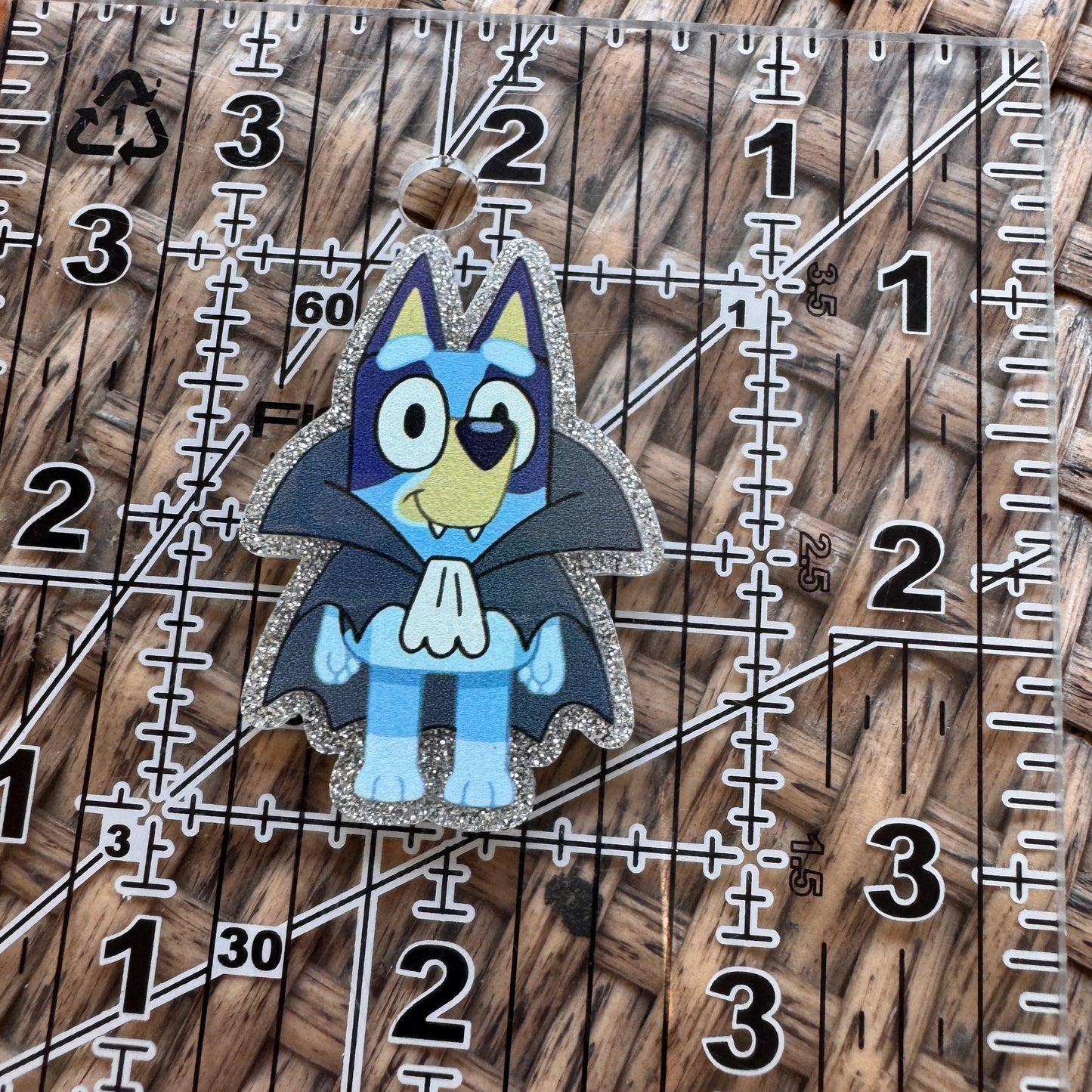 Acrylic Flatback,  Planar, Cabochon, Single Pc. - Bluey Vampire Halloween