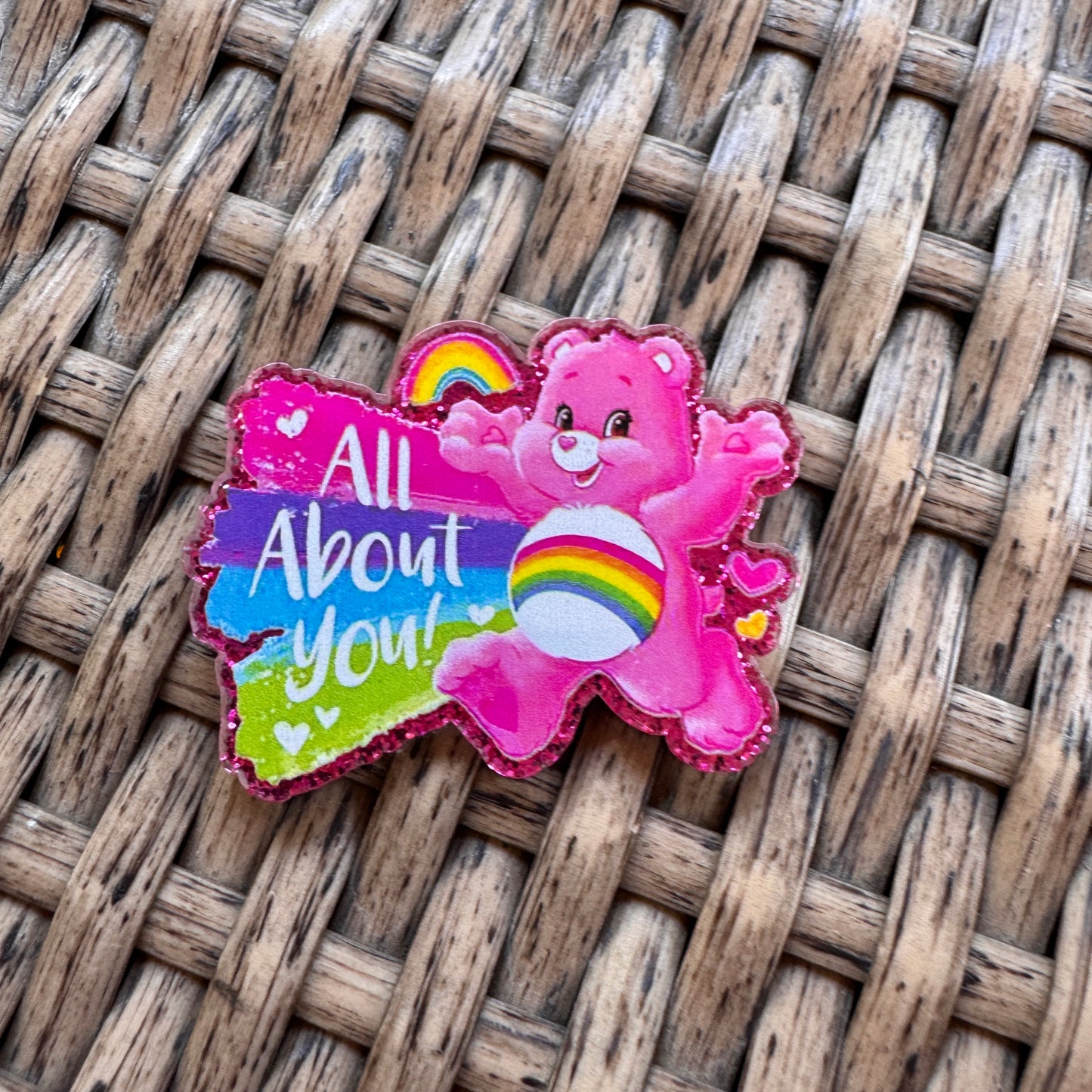 Acrylic Flatback,  Planar, Cabochon, Single Pc. - Carebear