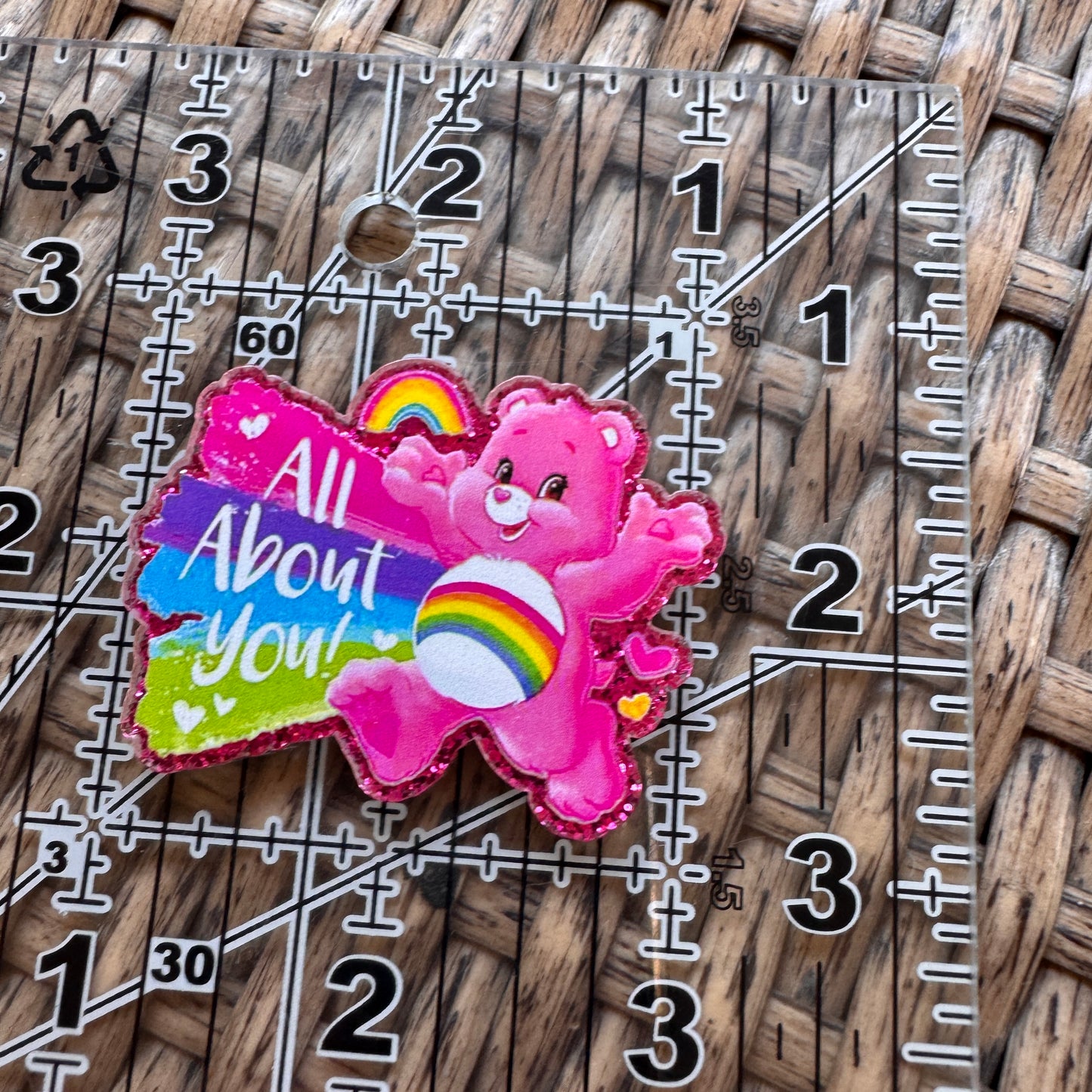 Acrylic Flatback,  Planar, Cabochon, Single Pc. - Carebear