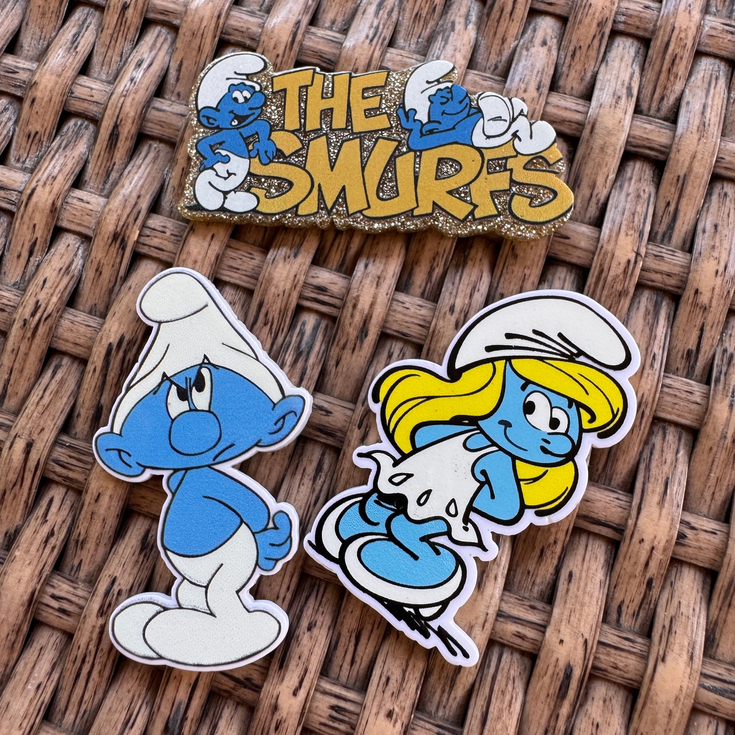 Acrylic Flatback,  Planar, Cabochon, Single Pc. - Smurfs