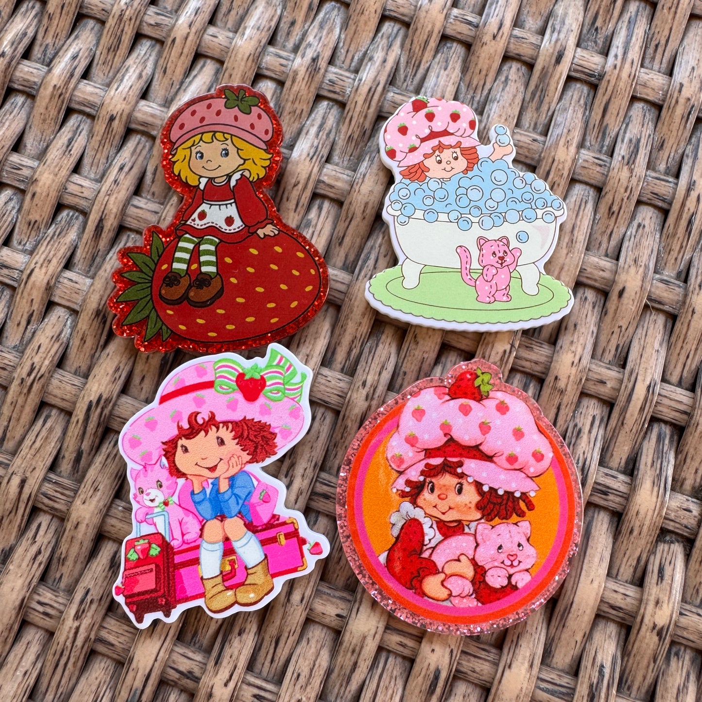 Strawberry shortcake acylic flatbacks for crafting. crafting supplies