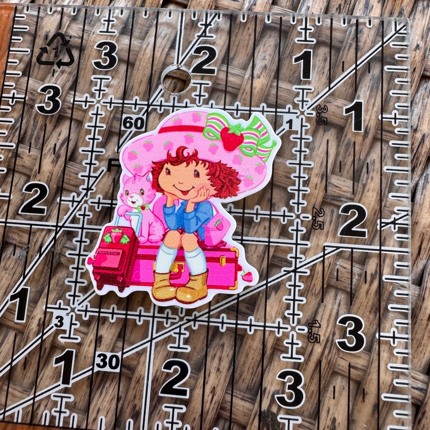 Acrylic Flatback,  Planar, Cabochon, Single Pc. - Strawberry Shortcake