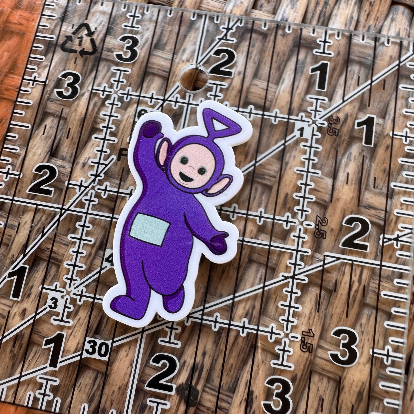 Acrylic Flatback,  Planar, Cabochon, Single Pc. - Purple Teletubby