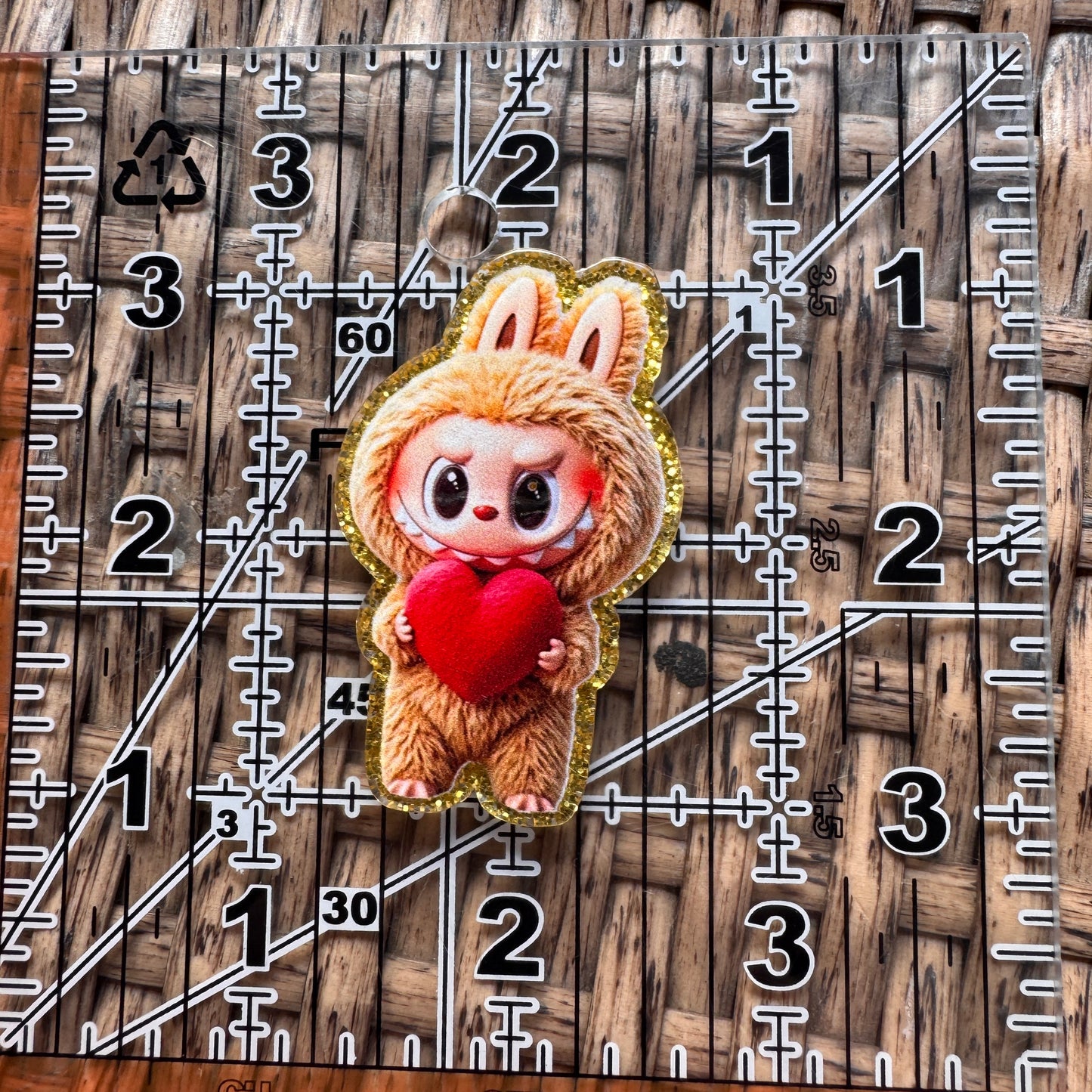 Acrylic Flatback,  Planar, Cabochon, Single Pc. - Labu With Heart