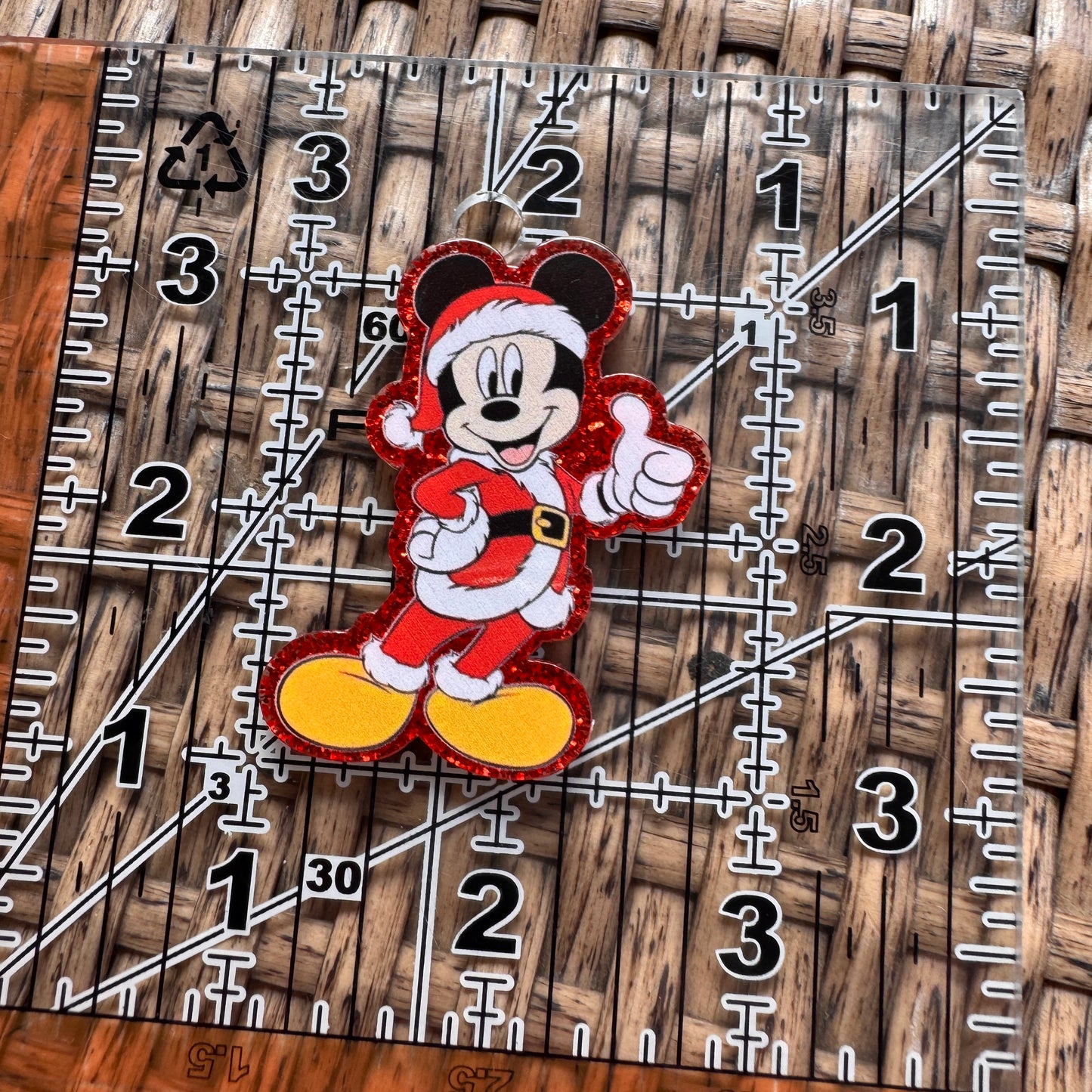 Acrylic Flatback,  Planar, Cabochon, Single Pc. - Christmas Mickey