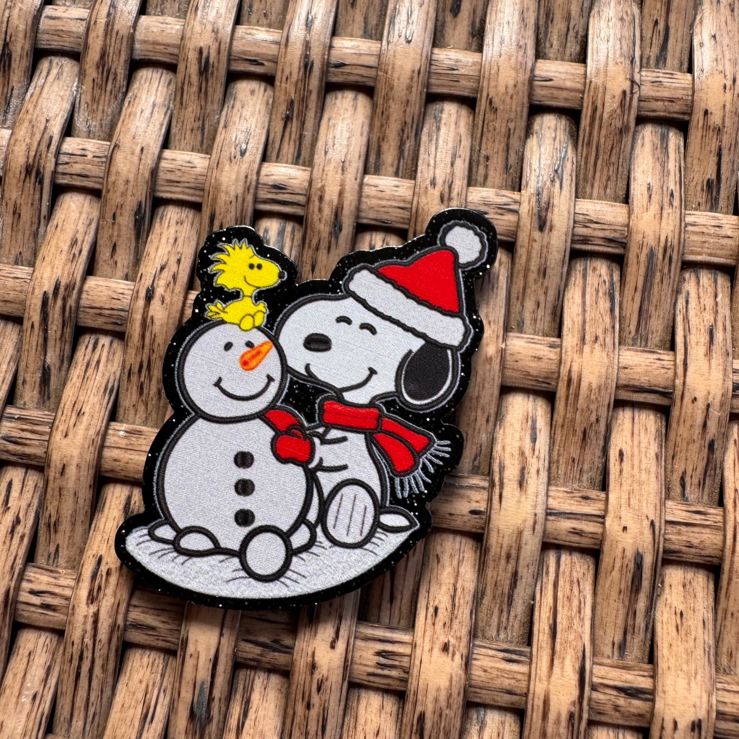 Acrylic Flatback,  Planar, Cabochon, Single Pc. - Snoopy Christmas