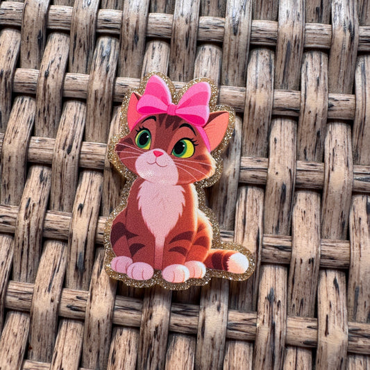 Acrylic Flatback,  Planar, Cabochon, Single Pc. - kitty cat