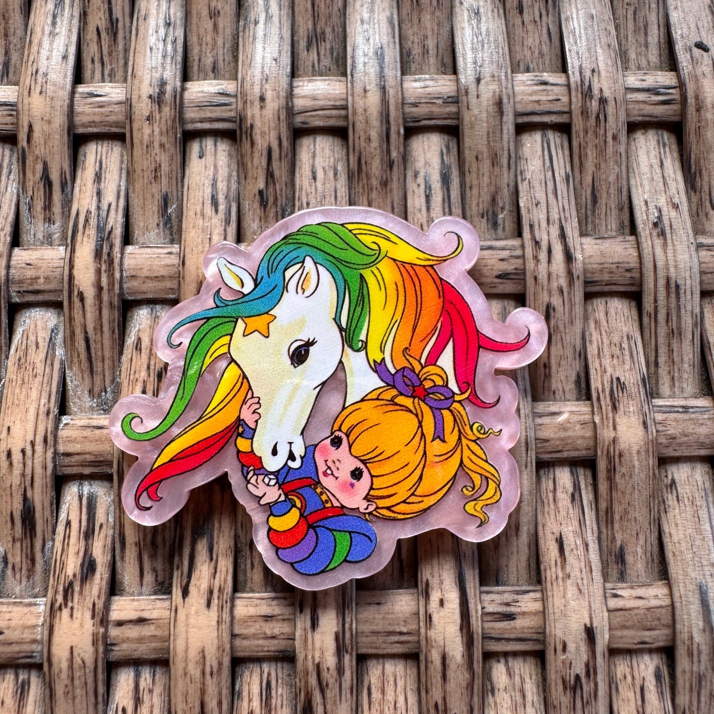 Acrylic Flatback,  Planar, Cabochon, Single Pc. - Rainbow Brite