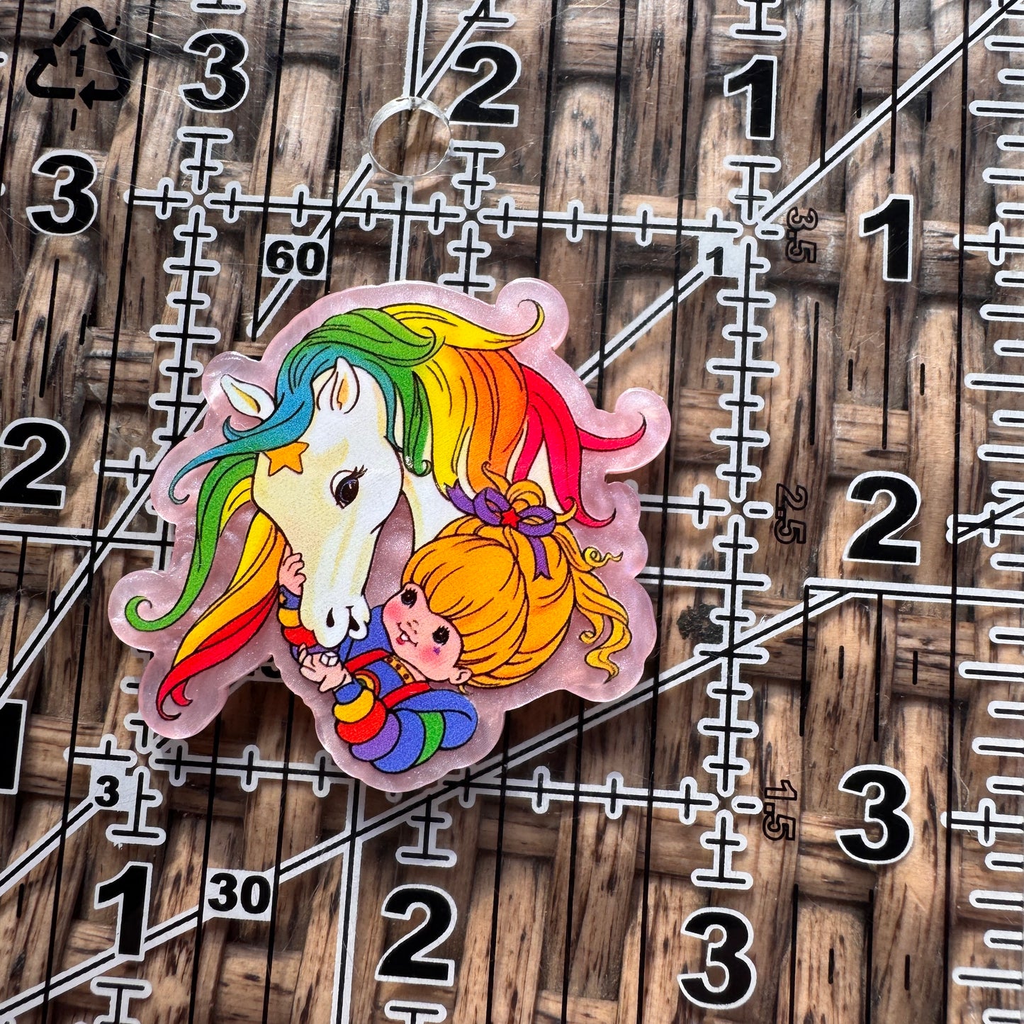 Acrylic Flatback,  Planar, Cabochon, Single Pc. - Rainbow Brite