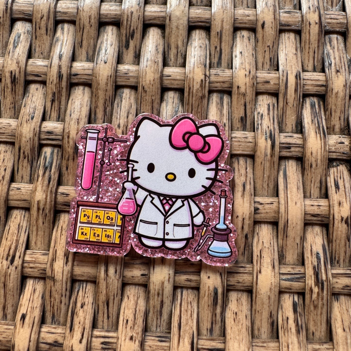 Acrylic Flatback,  Planar, Cabochon, Single Pc. - Scientist Hello Kitty