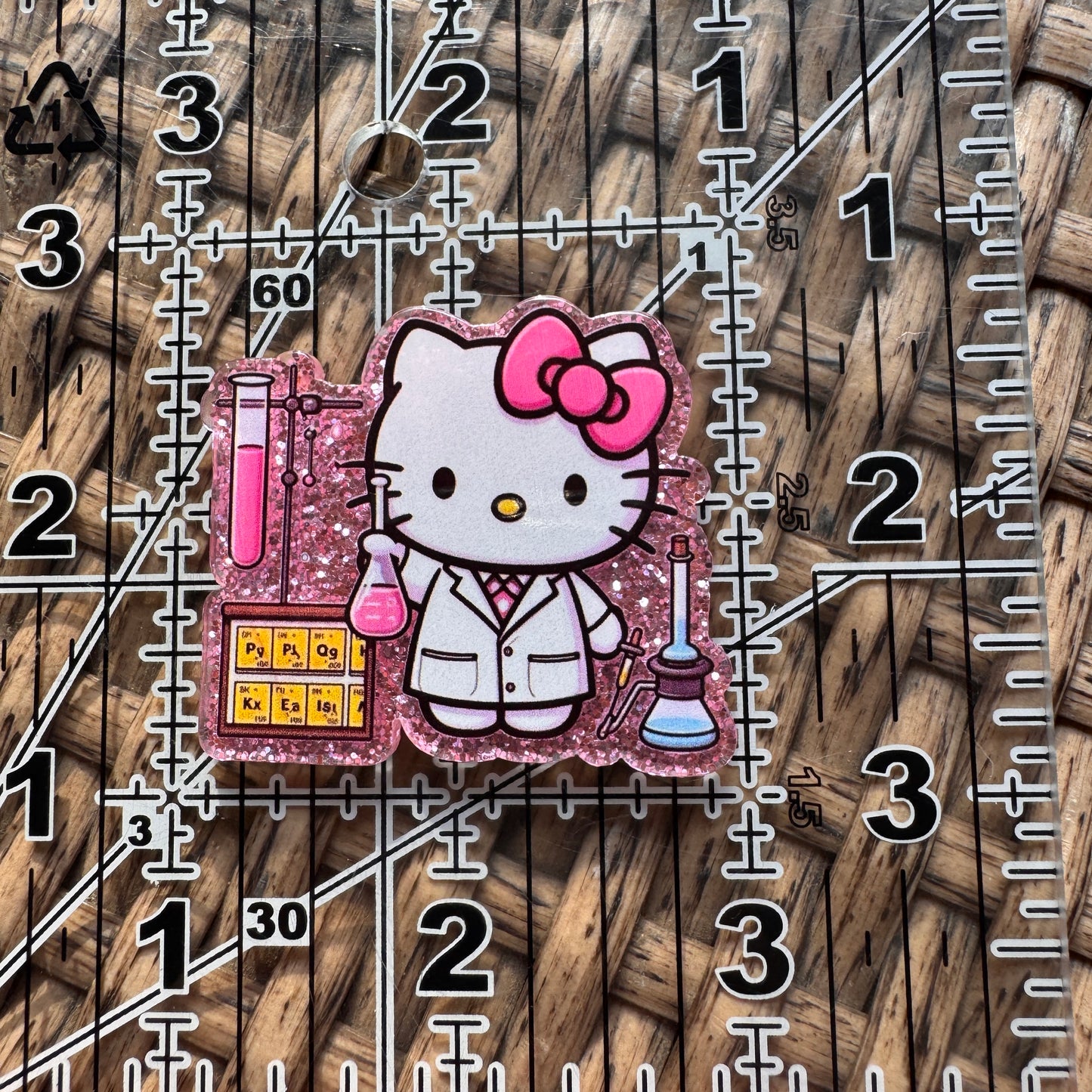 Acrylic Flatback,  Planar, Cabochon, Single Pc. - Scientist Hello Kitty