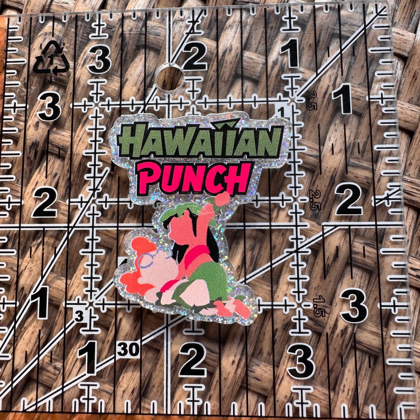 Acrylic Flatback,  Planar, Cabochon, Single Pc. - Hawaiian Punch Lilo