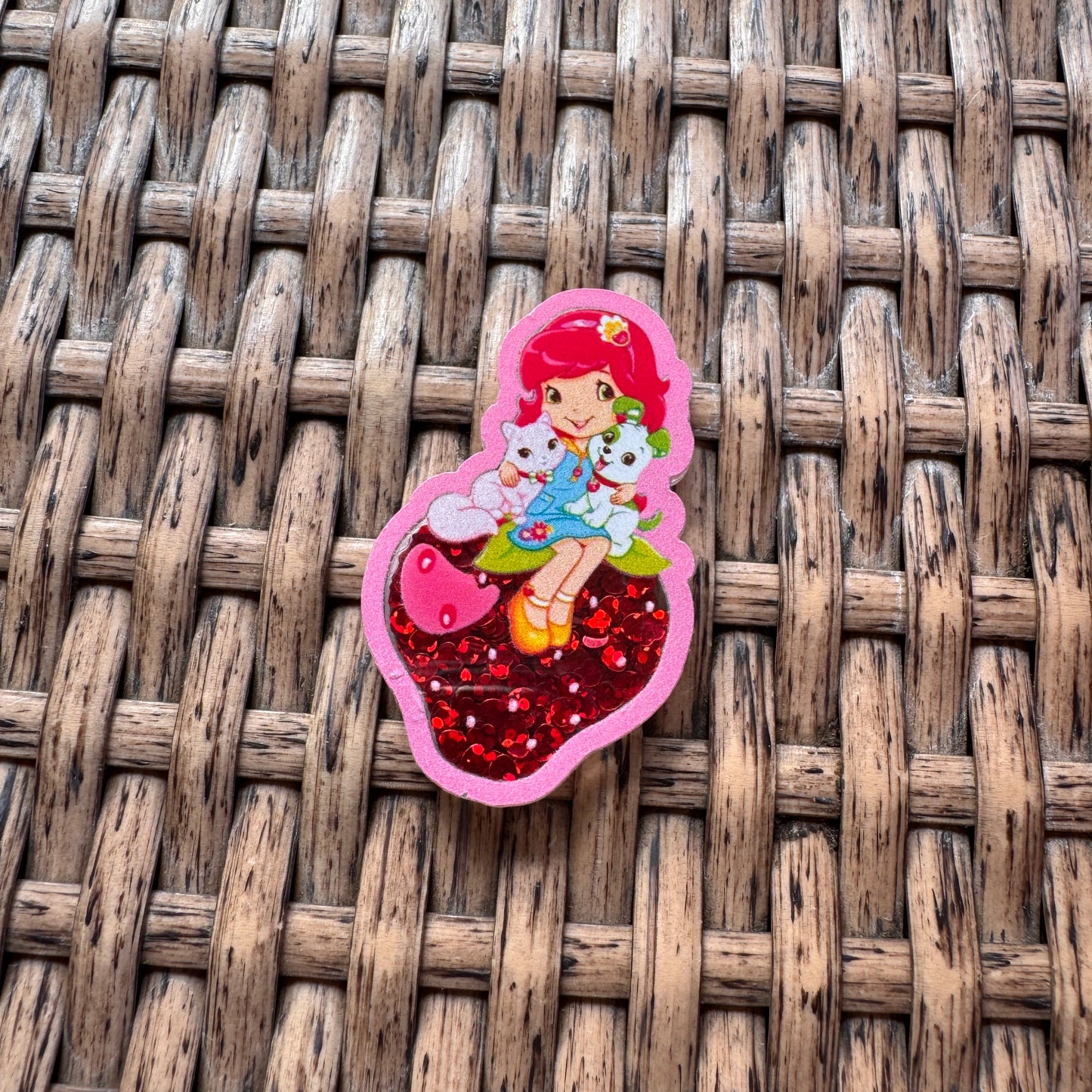 Acrylic Flatback,  Planar, Cabochon, Single Pc. - SHAKER Strawberry Shortcake