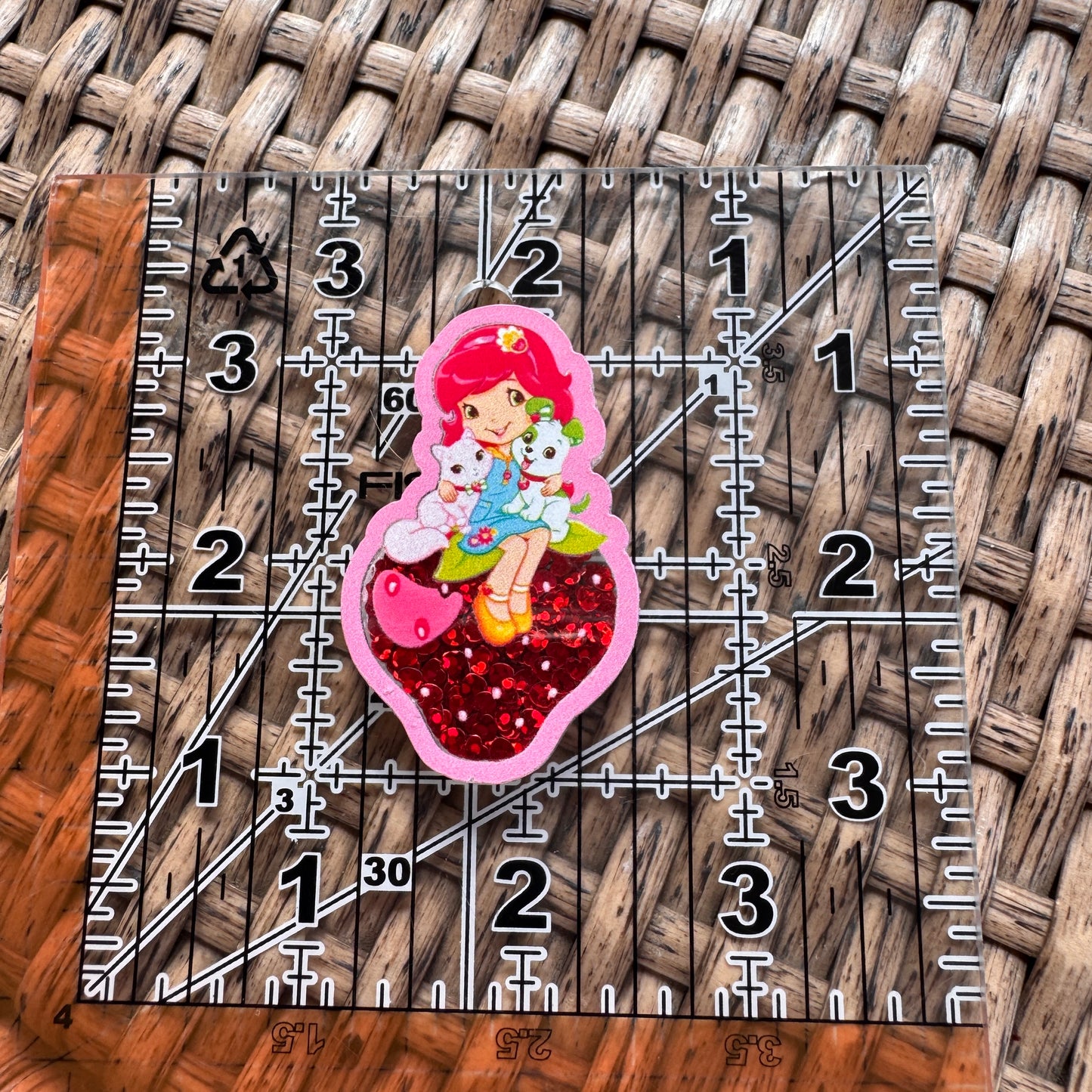 Acrylic Flatback,  Planar, Cabochon, Single Pc. - SHAKER Strawberry Shortcake