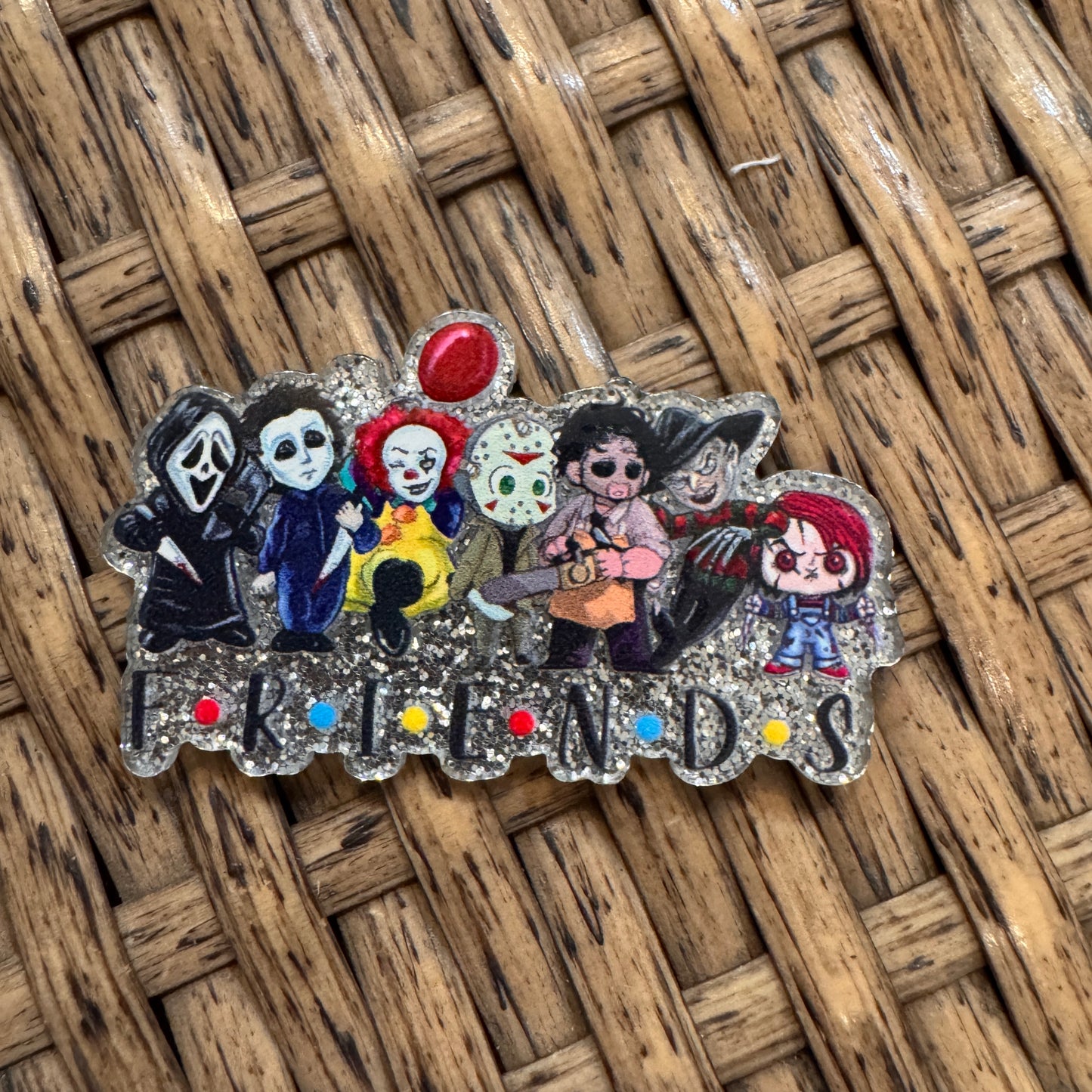 Acrylic Flatback Craft Embellishment Halloween Scary Movie Friends