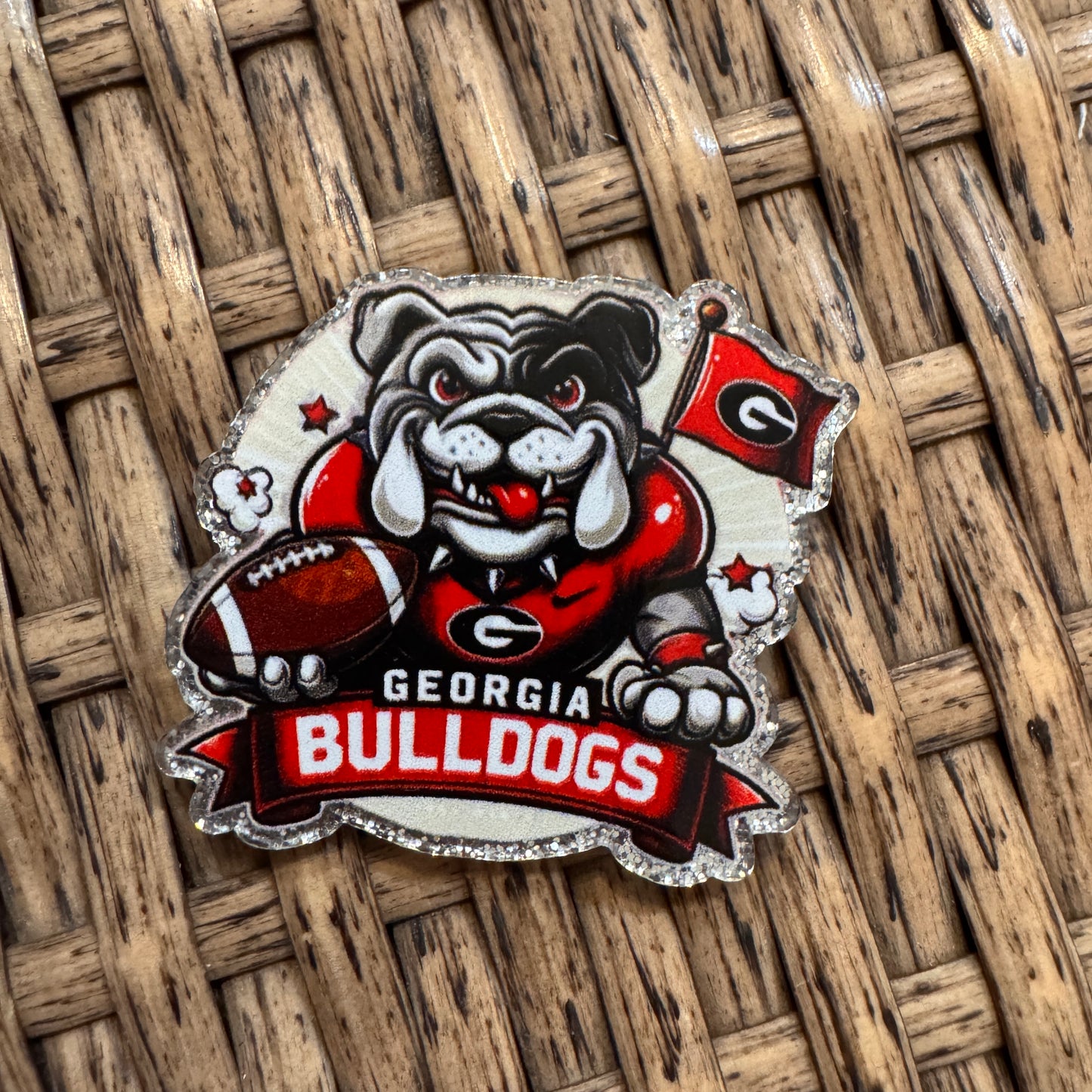 Acrylic Flatback, Cheetah Print, Heart, Single Pc. Bulldogs