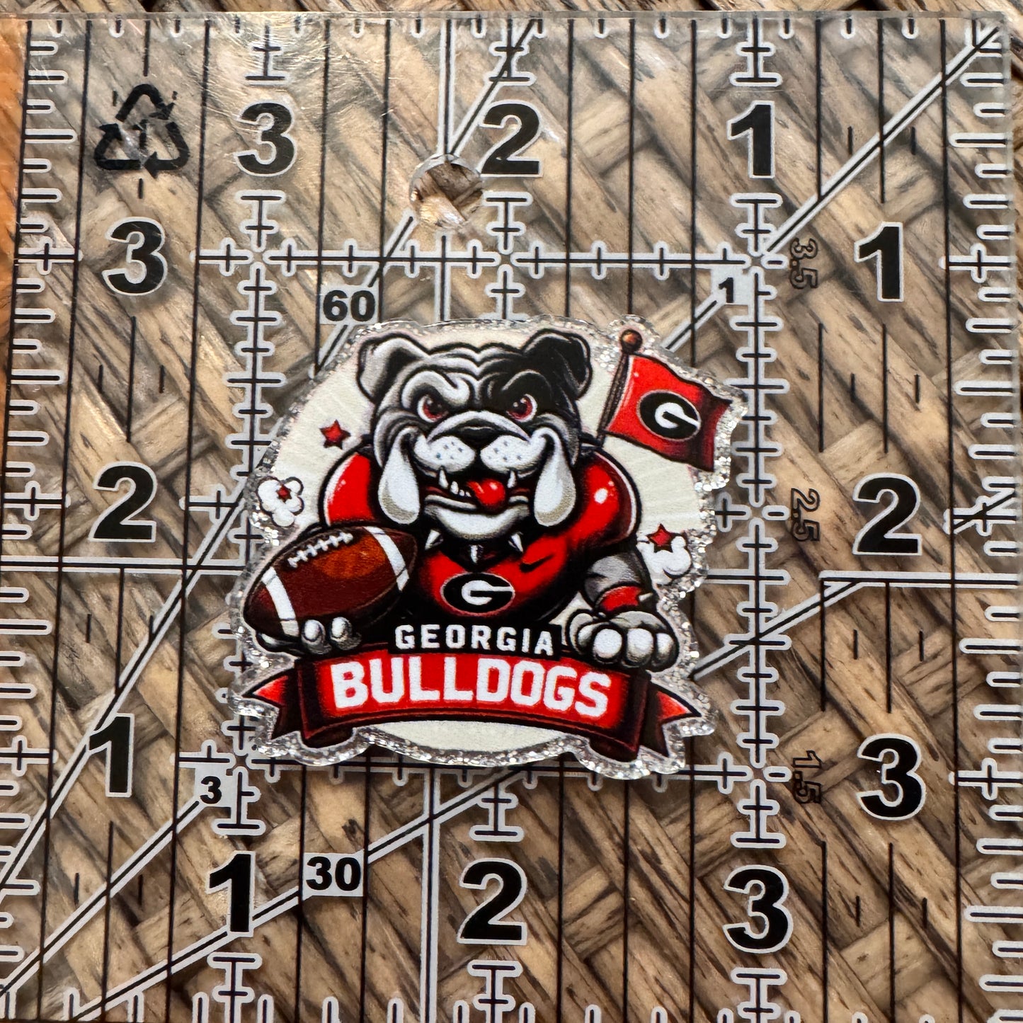 Acrylic Flatback, Cheetah Print, Heart, Single Pc. Bulldogs