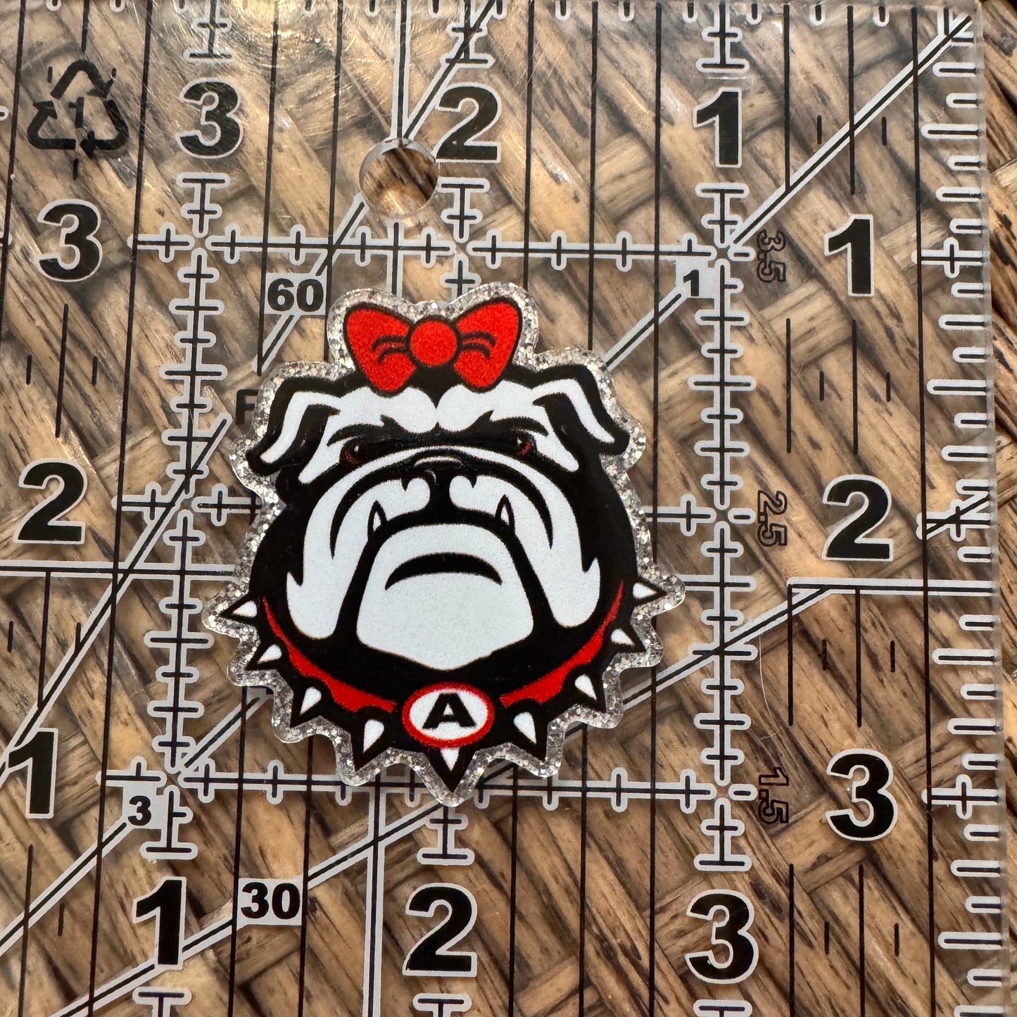 Acrylic Flatback, Cheetah Print, Heart, Single Pc. Bulldogs