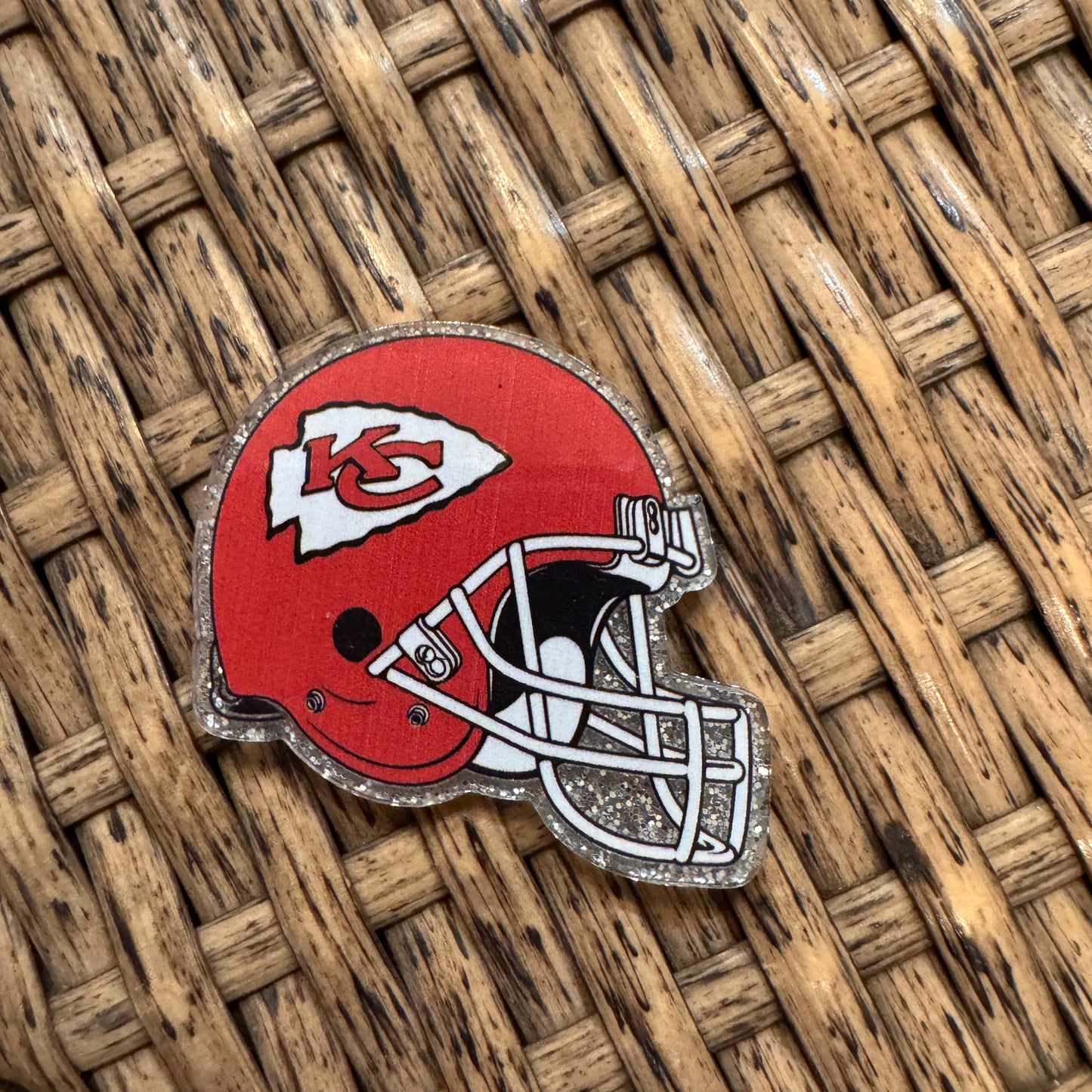 Acrylic Flatback Single Pc. NFL Helmet Chiefs or Raiders